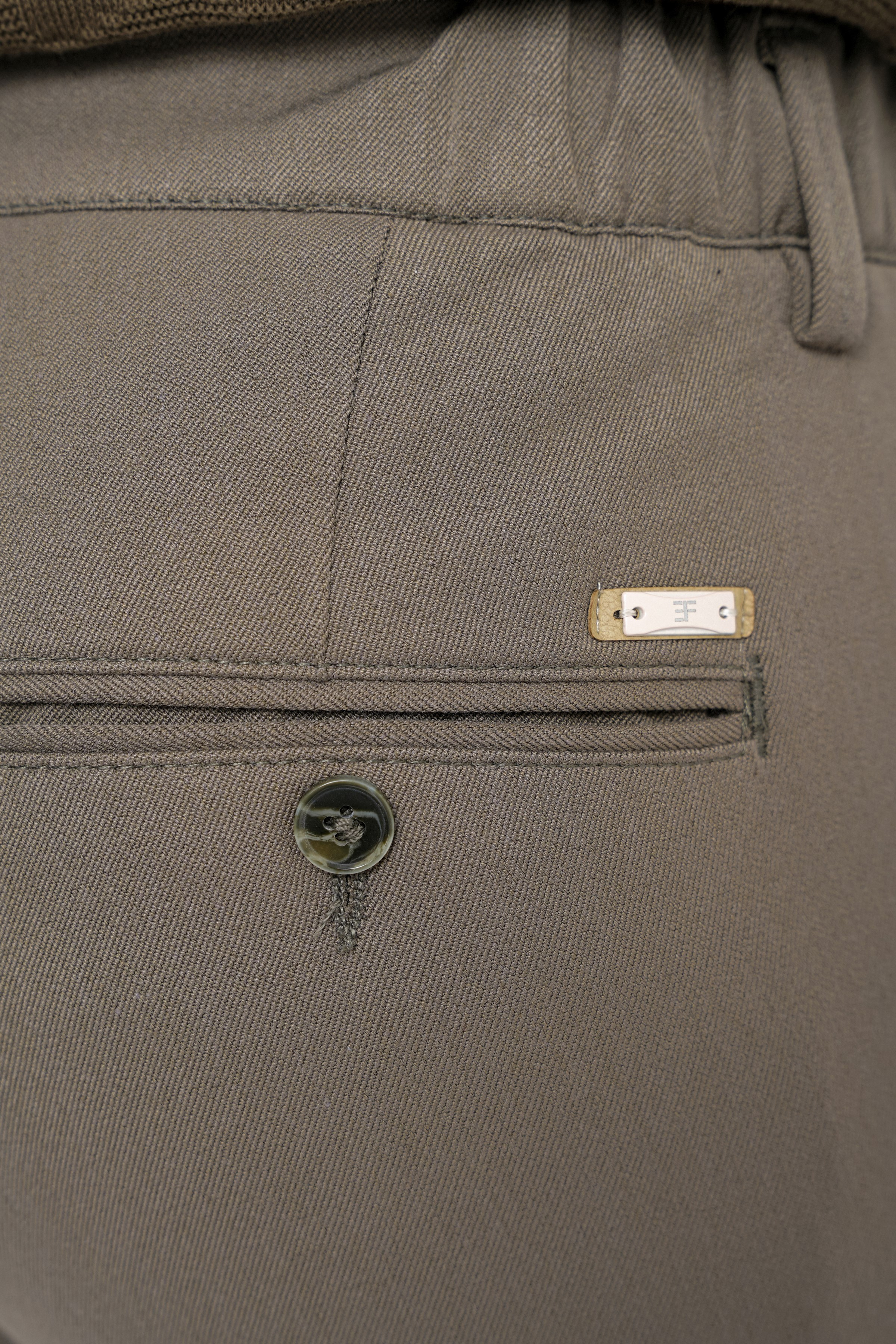 Comfort Fit Rahat Kalıp Beli Lastikli Esnek Pamuklu Düz Haki Pantolon P 1200