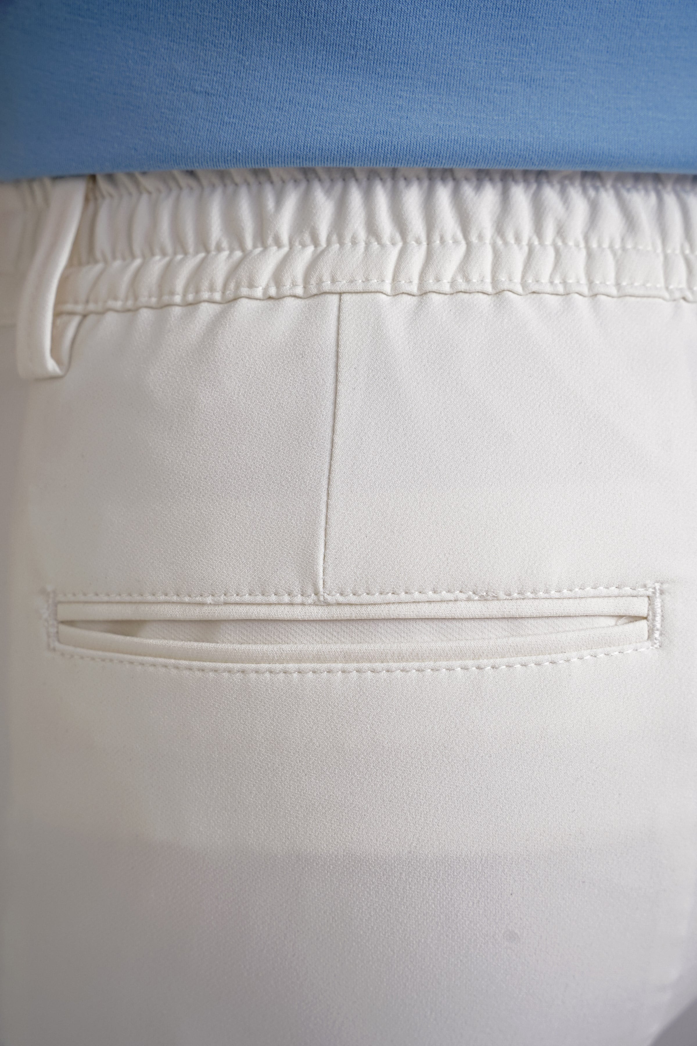 Comfort Fit Rahat Kalıp Beli Lastikli Esnek Pamuklu Beyaz Jogger Pantolon P 1195
