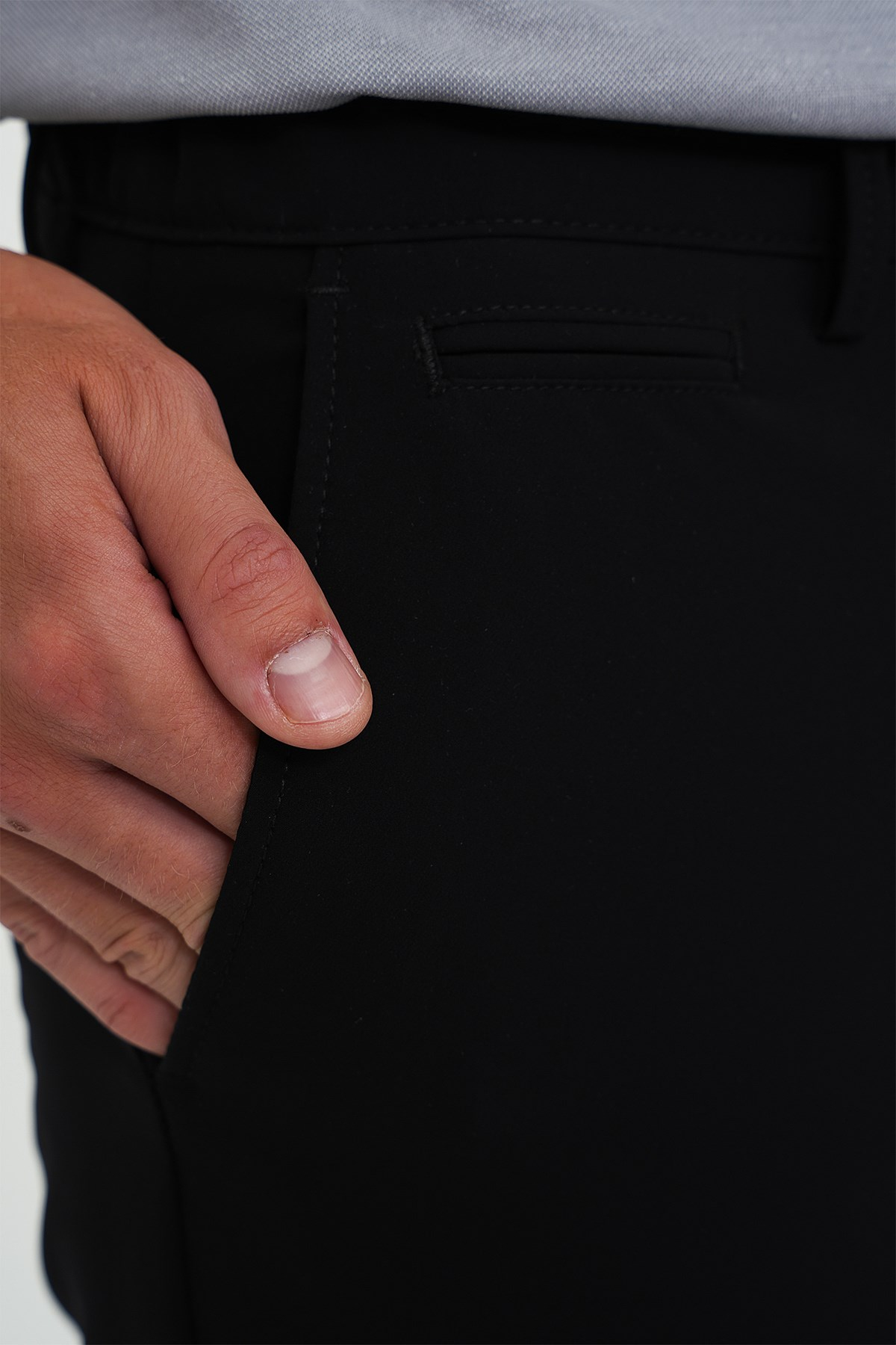 Comfort Fit Rahat Kalıp Beli Lastikli Esnek Siyah Spor Pantolon P 1189