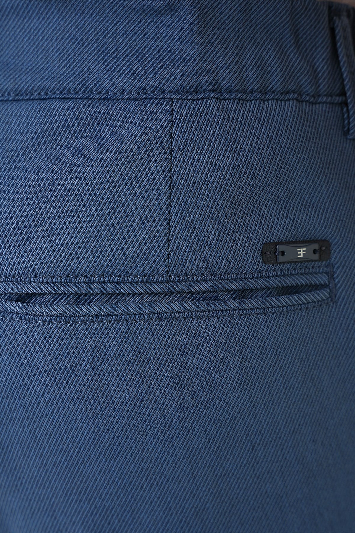 Comfort Fit Rahat Kalıp Beli Lastikli İndigo Jogger Pantolon  P 1183