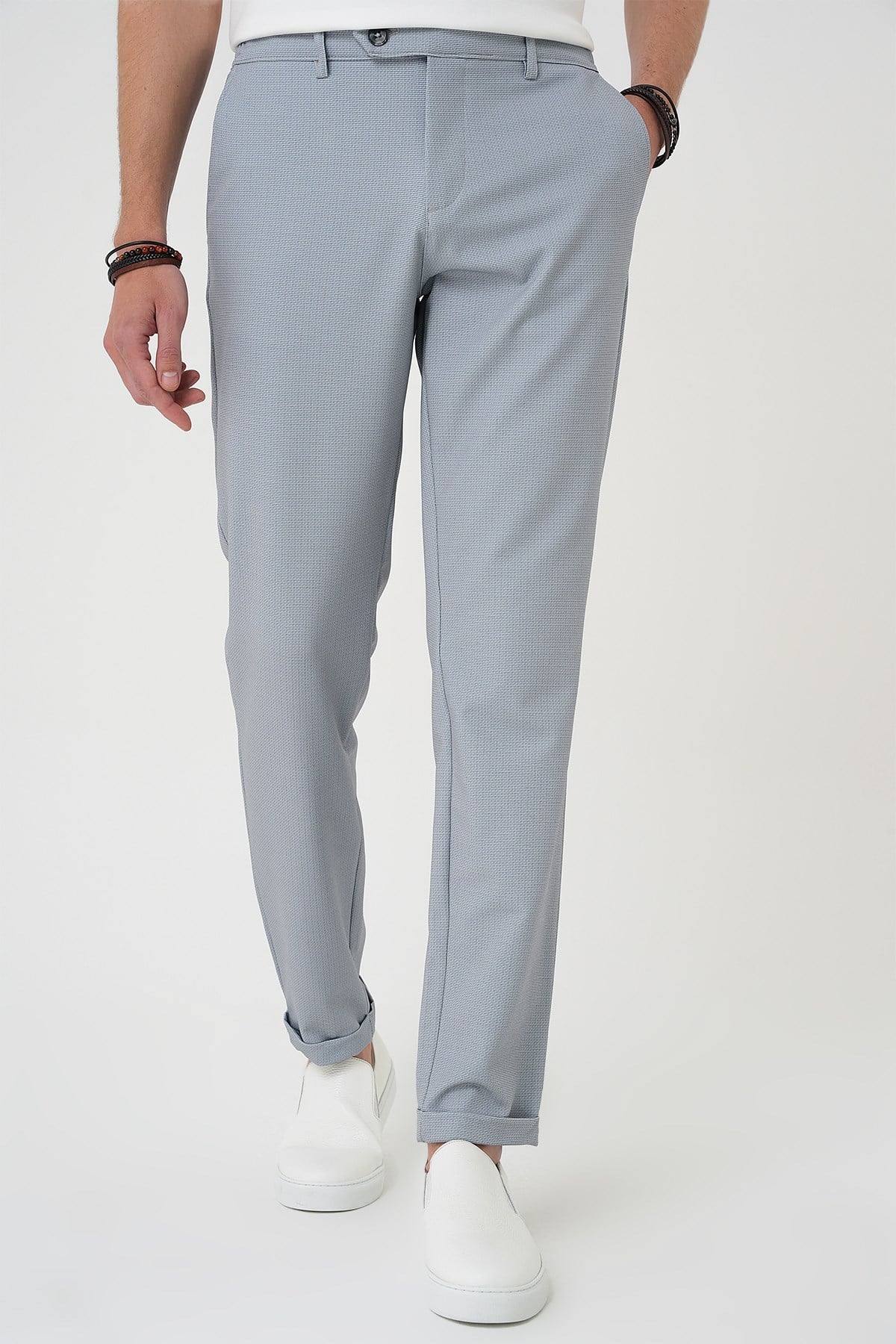 Comfort Fit Rahat Kalıp Beli Lastikli Gri Jogger Pantolon  P 1181
