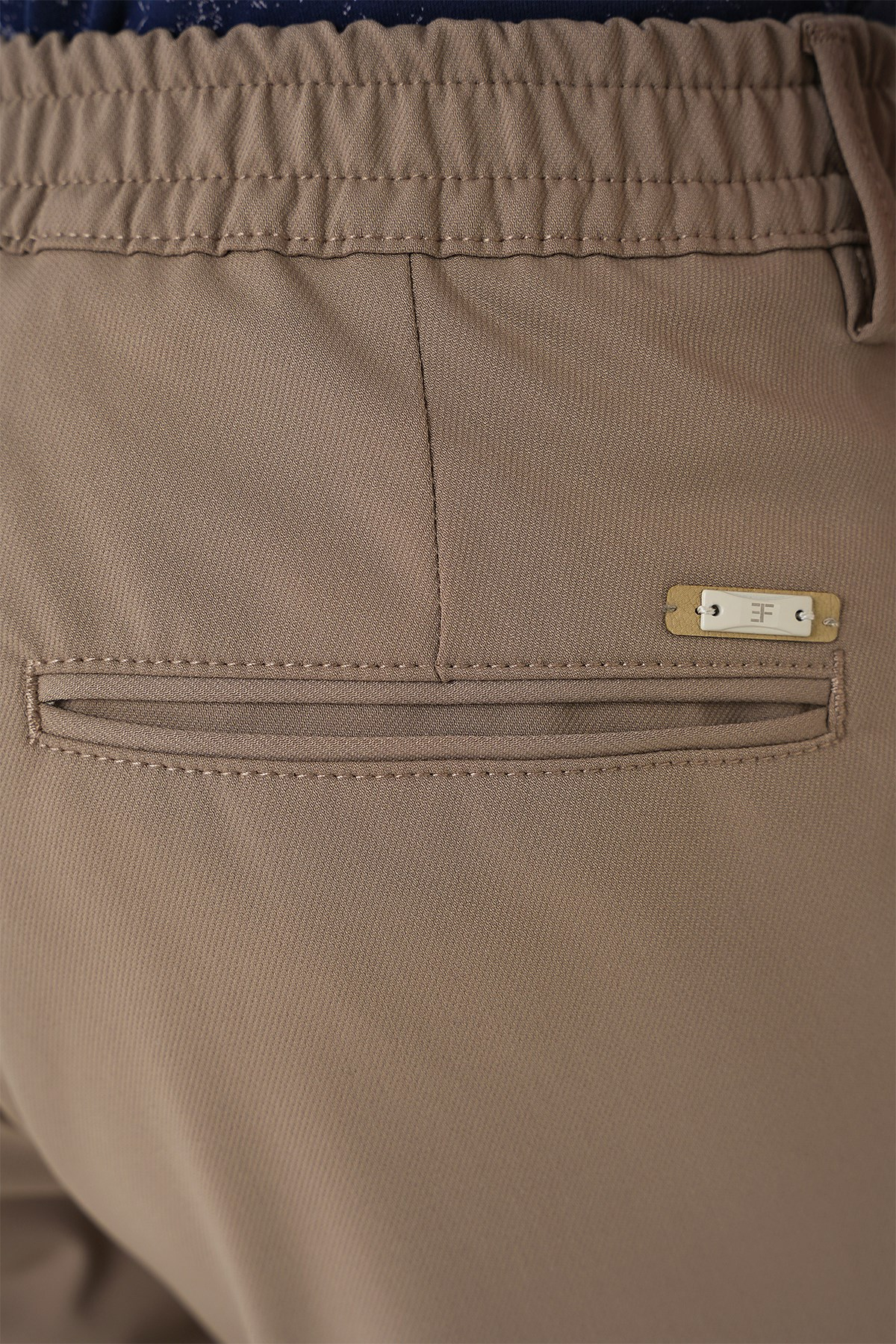 Comfort Fit Rahat Kalıp Beli Lastikli Bej Jogger Pantolon  P 1185