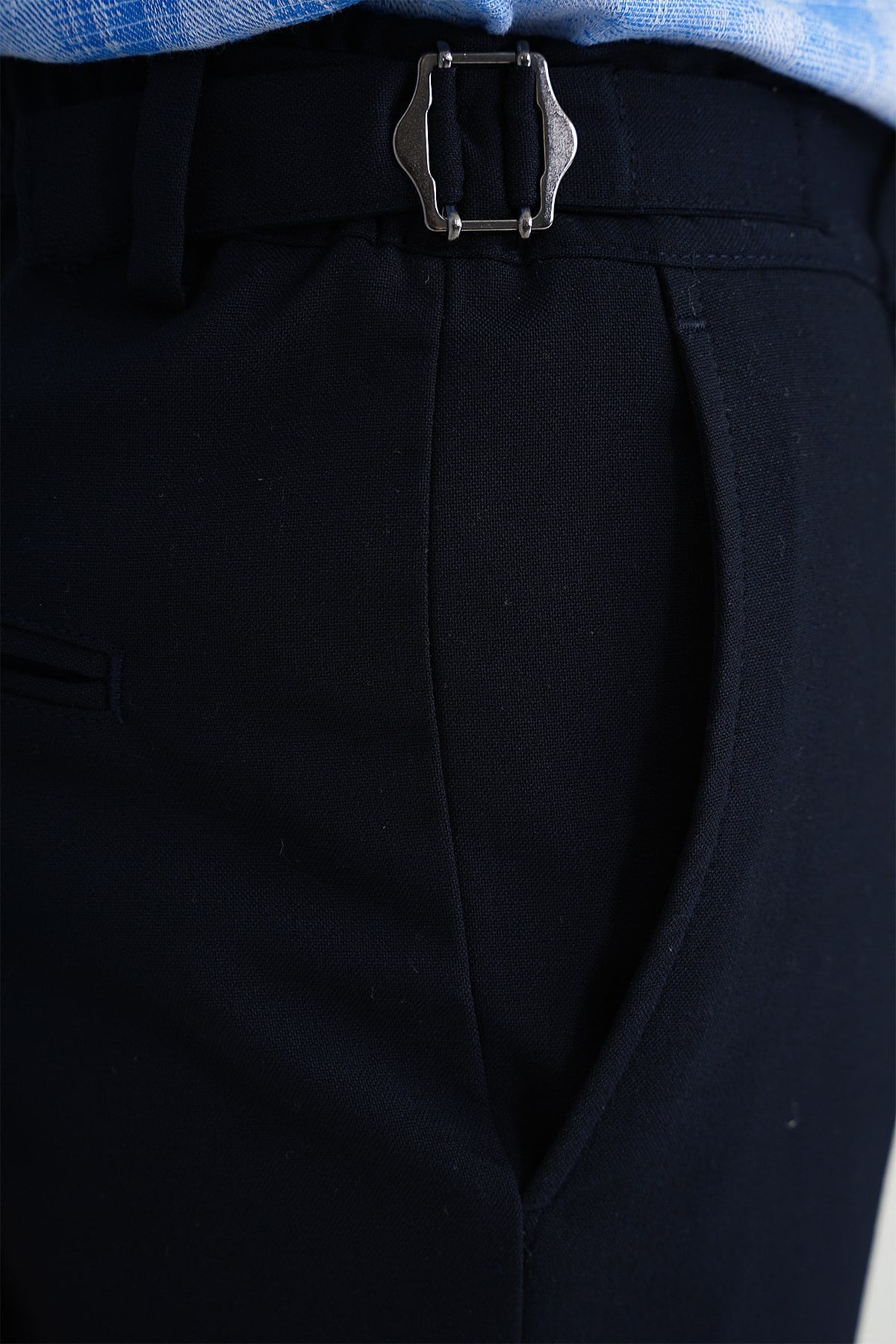 Comfort Fit Rahat Kalıp Beli Lastikli Yandan Tokalı Esnek Lacivert Jogger Pantolon P 1178