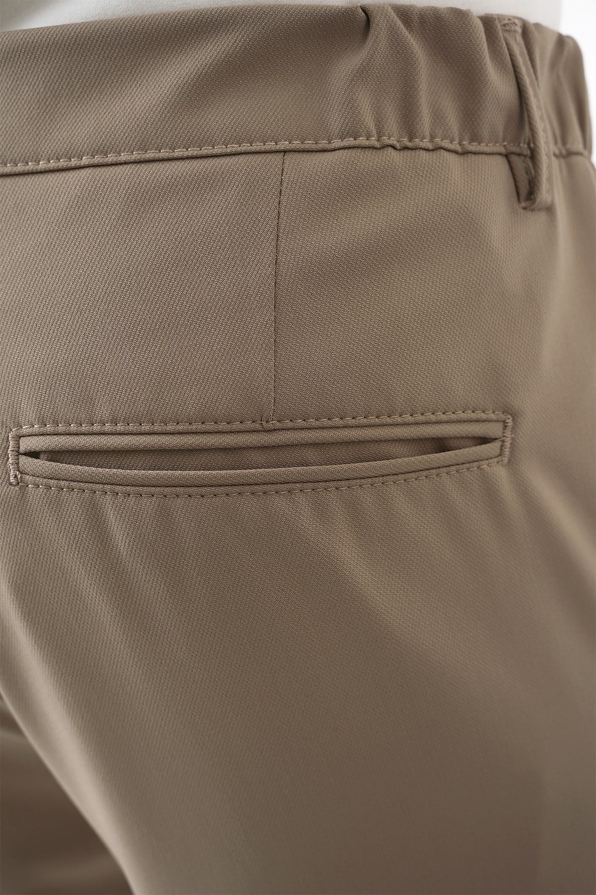 Comfort Fit Rahat Kalıp Beli Lastikli Bej Jogger Pantolon  P 1184