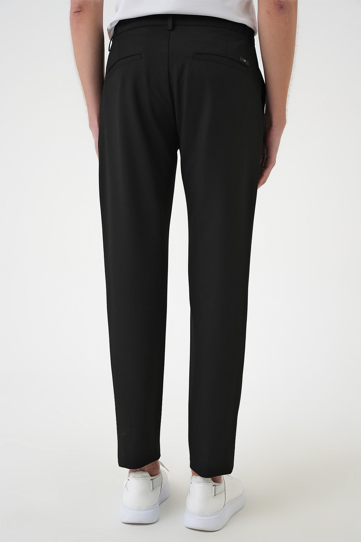 Comfort Fit Rahat Kalıp Beli Lastikli Pileli Siyah Jogger Pantolon  P 1182
