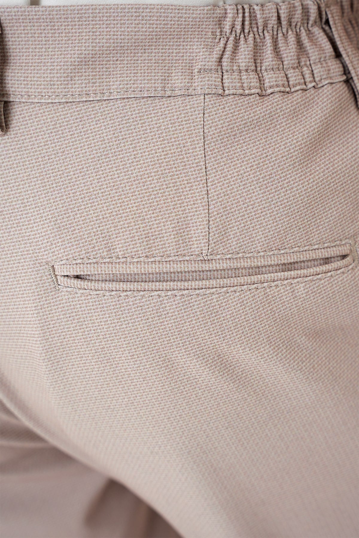 Comfort Fit Rahat Kalıp Beli Lastikli Bej Jogger Pantolon  P 1181