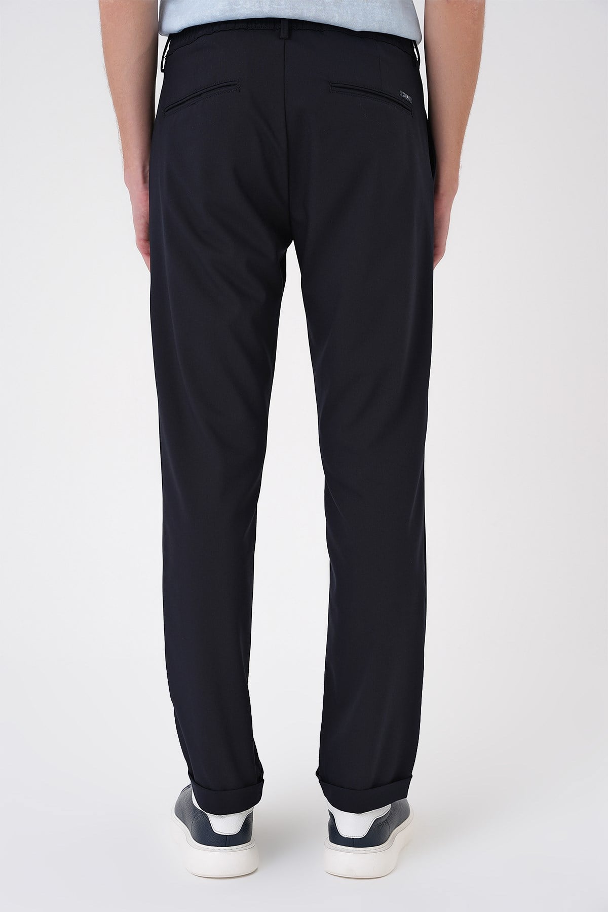 Comfort Fit Rahat Kalıp Beli Lastikli Lacivert Jogger Pantolon  P 1185