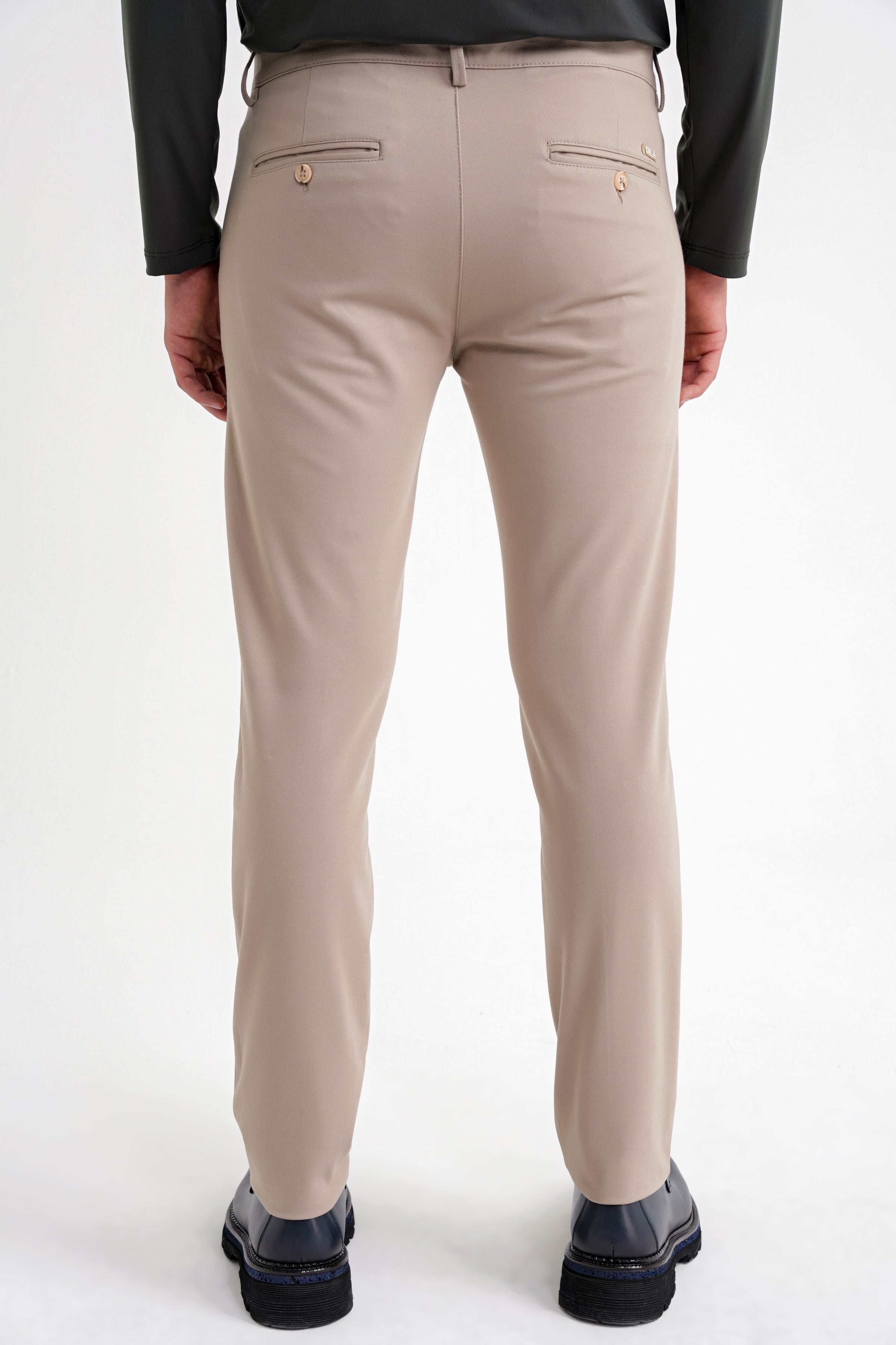 Comfort Fit Rahat Kalıp Çift Pileli Yan Cepli Esnek Pamuklu Bej Pantolon P 1202