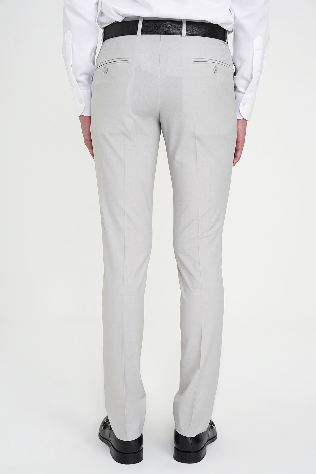Comfort Fit Rahat Kalıp Esnek %97 Yün Klasik Düz Taş Kumaş Pantolon P 1191