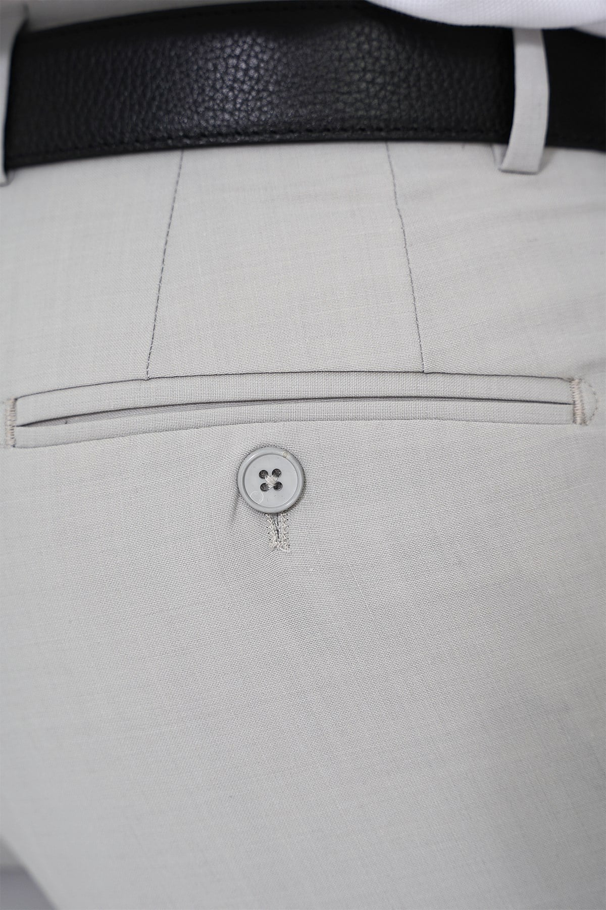 Comfort Fit Rahat Kalıp Esnek %97 Yün Klasik Düz Taş Kumaş Pantolon P 1191
