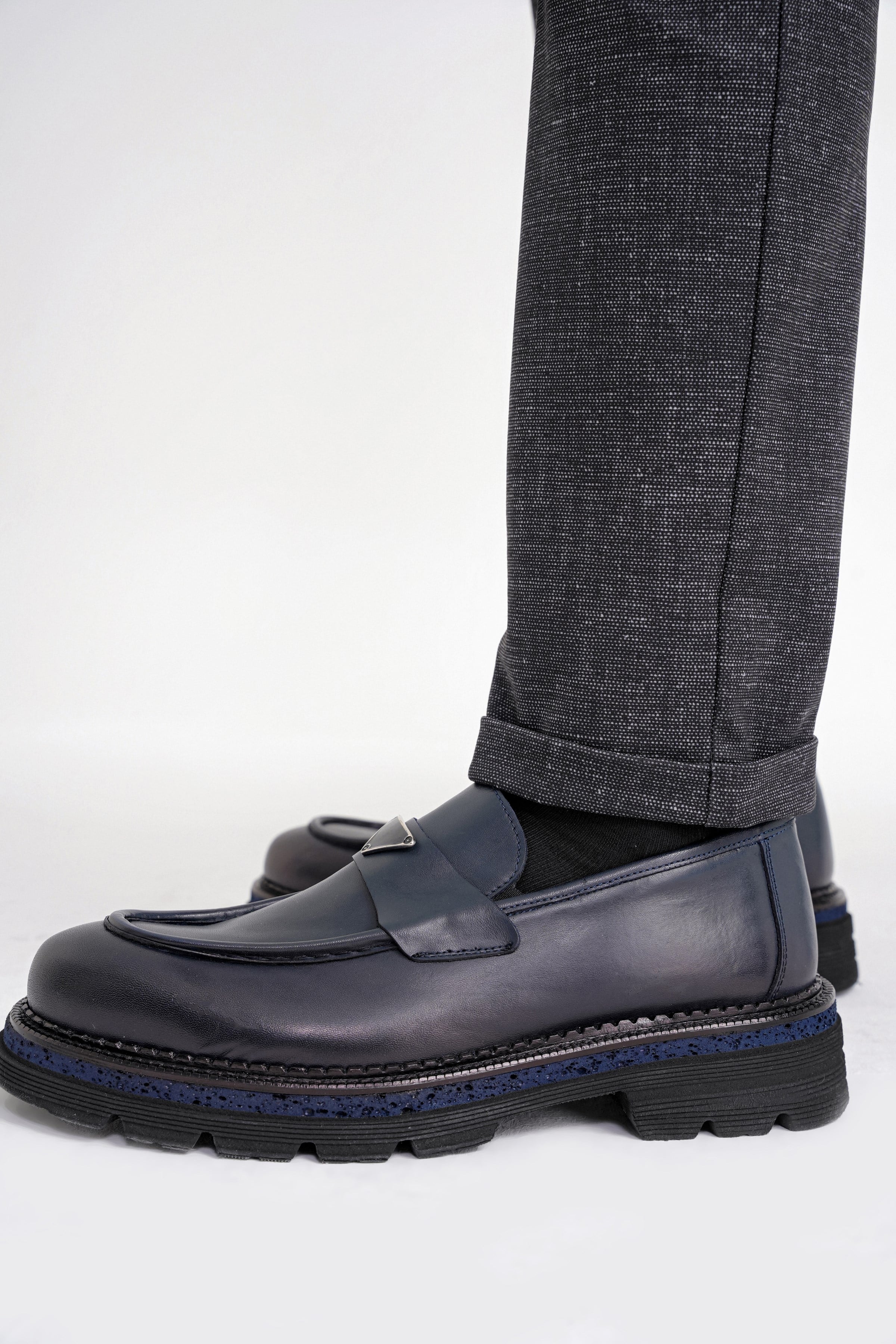 Comfort Fit Rahat Kalıp Kırçıllı Beli Lastikli Siyah-1 Jogger Pantolon P 1176