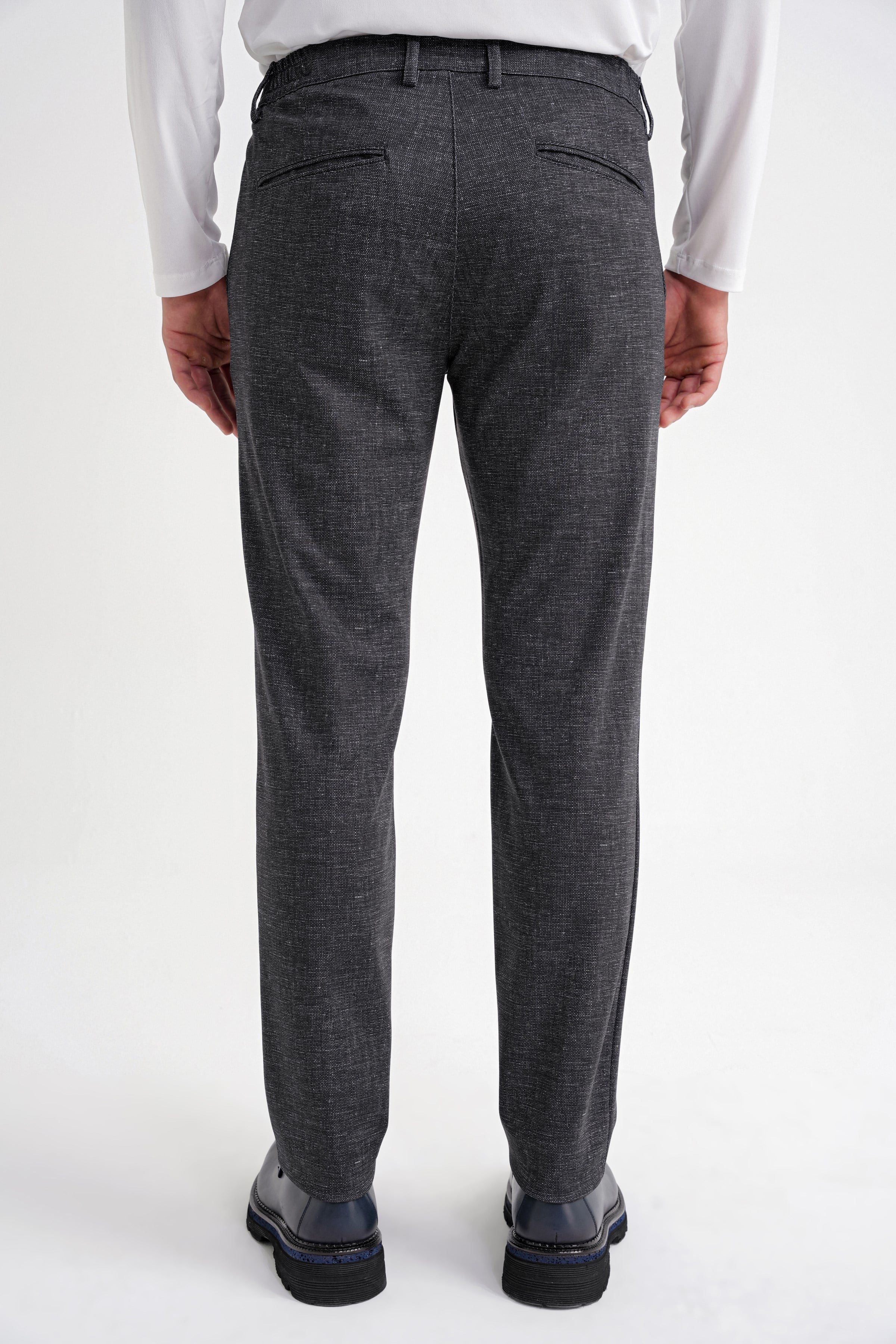Comfort Fit Rahat Kalıp Kırçıllı Beli Lastikli Siyah-1 Jogger Pantolon P 1176