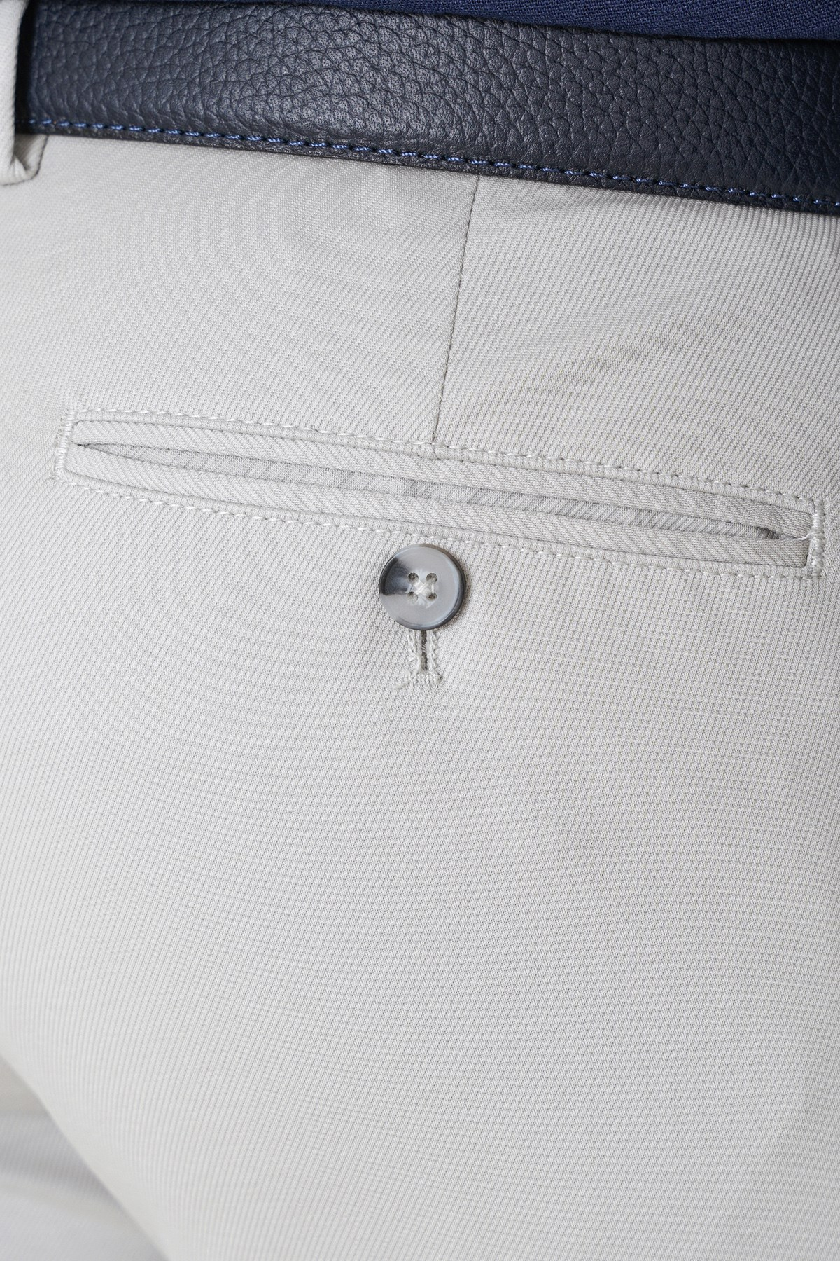 Comfort Fit Rahat Kalıp Yan Cep Pamuklu Dokulu Gri Pantolon P 1219
