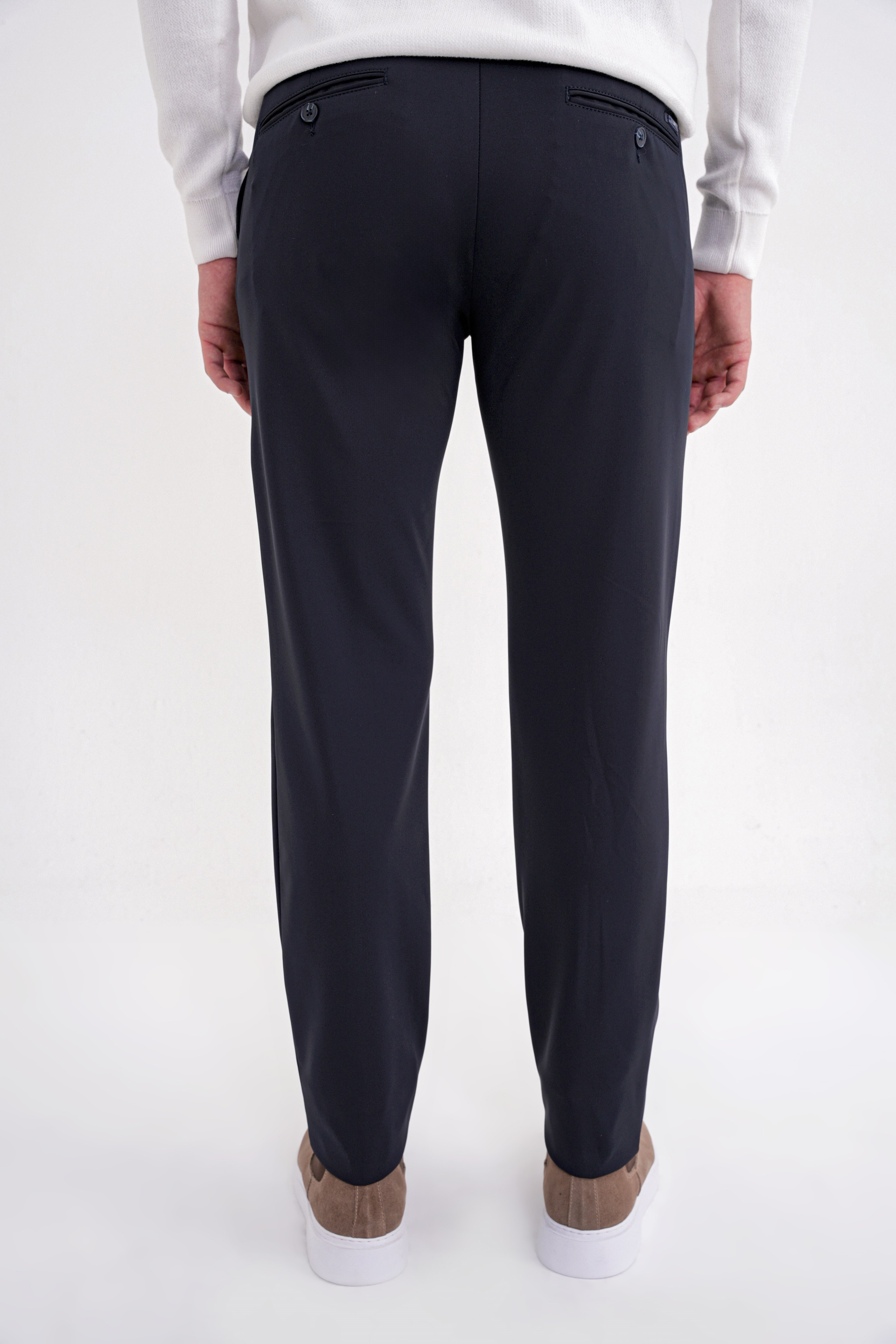 Comfort Fit Rahat Kalıp Yan Cepli Esnek Pamuklu Lacivert Pantolon P 1207