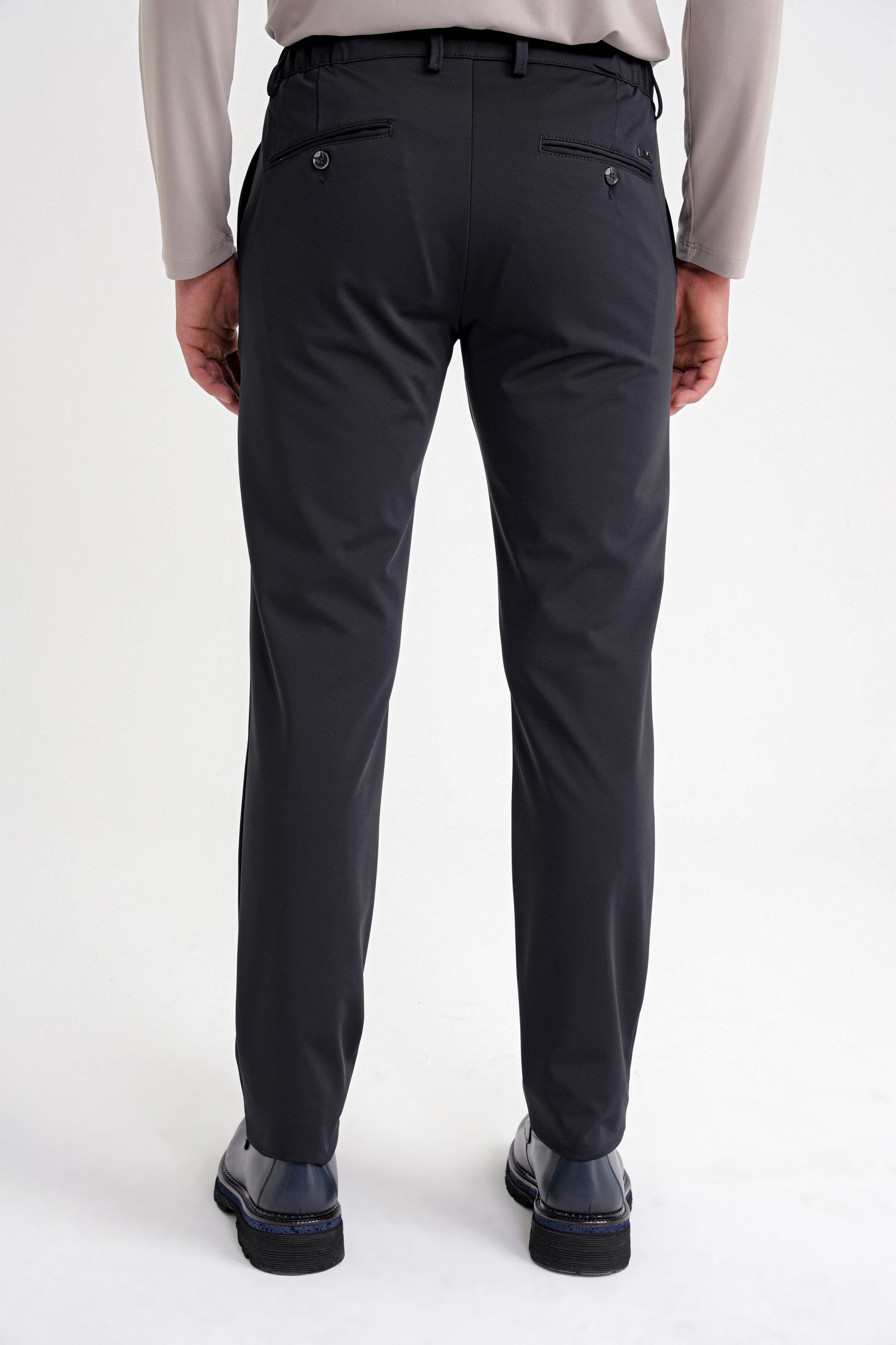 Comfort Fit Rahat Kalıp Yan Cepli Esnek Pamuklu Siyah Pantolon P 1207