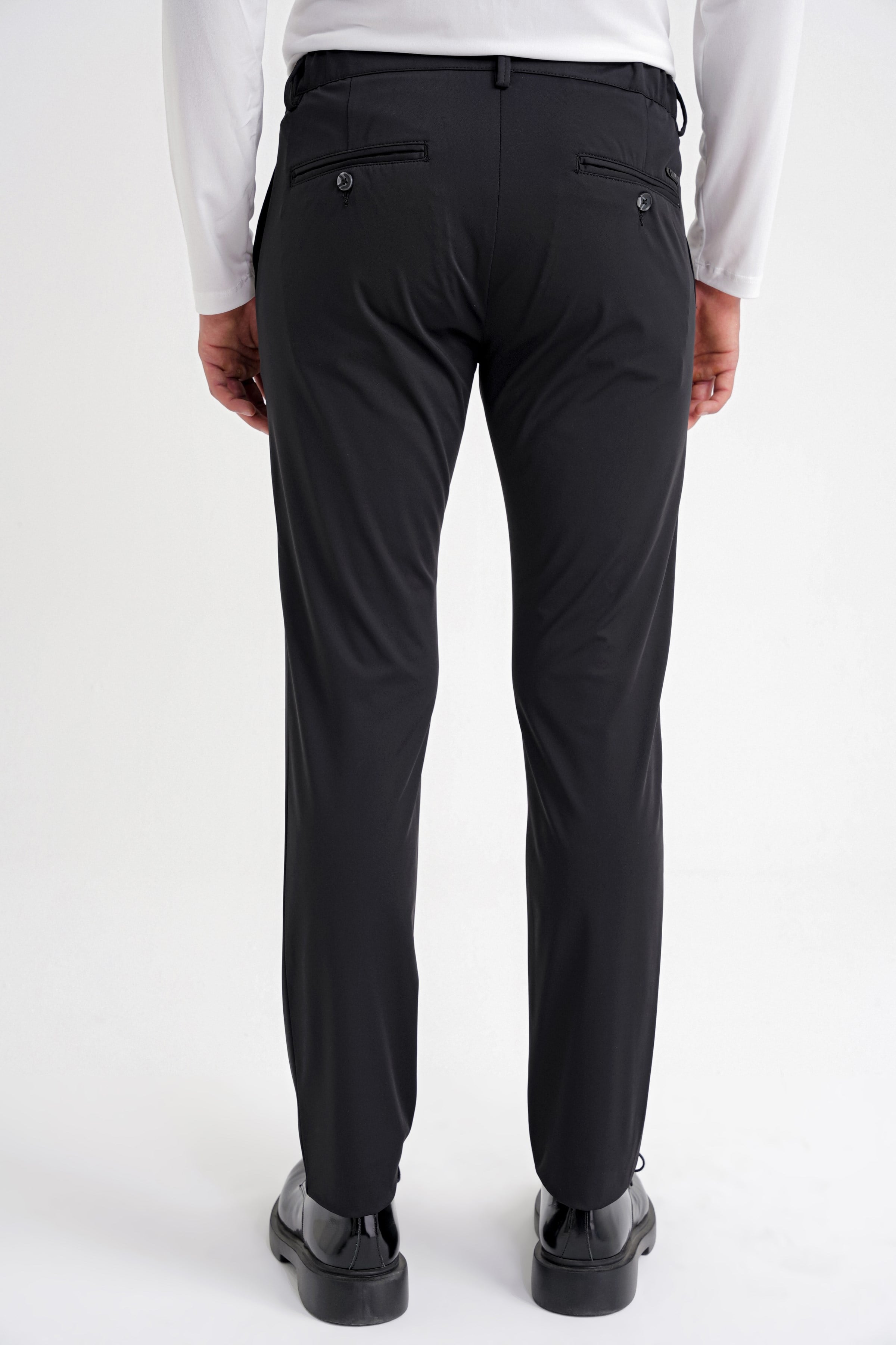 Comfort Fit Rahat Kalıp Yan Cepli Esnek Pamuklu Siyah Pantolon P 1203 