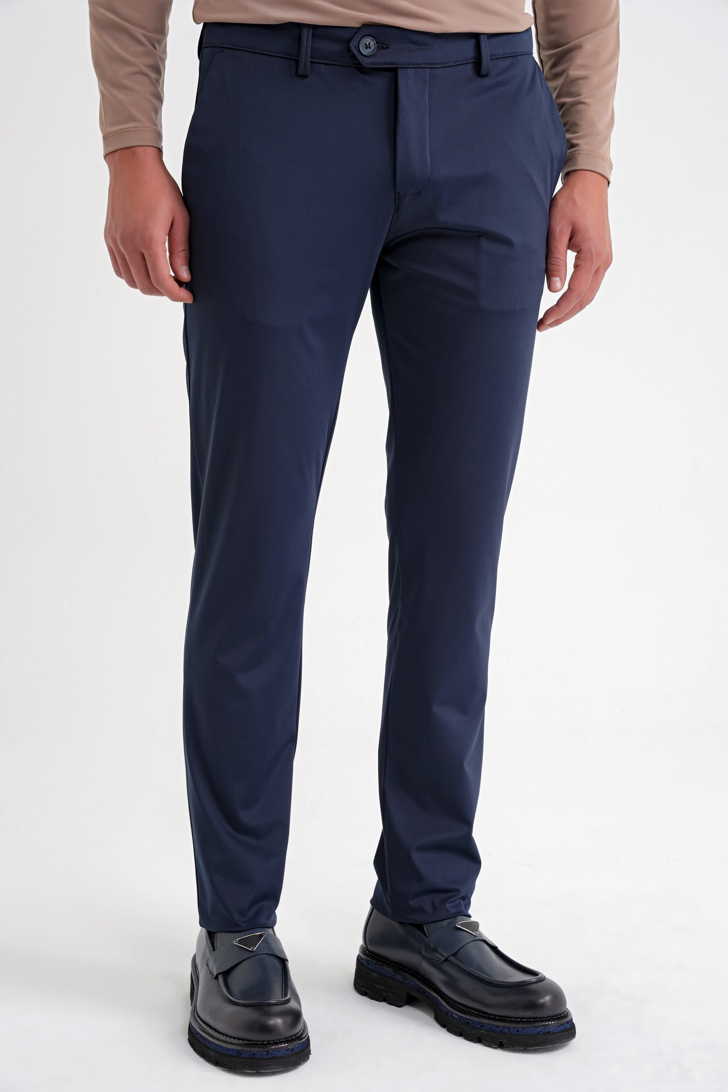 Comfort Fit Rahat Kalıp Yan Cepli Esnek Pamuklu Lacivert Pantolon P 1203 