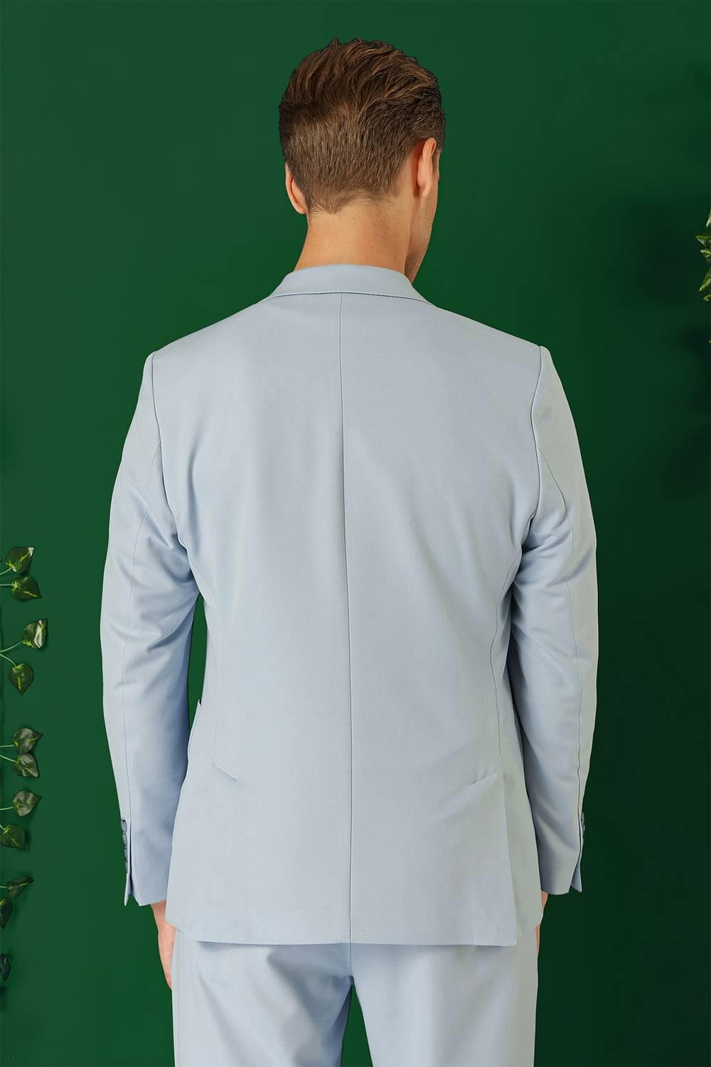 Comfort Fit Torba Cep Esnek Pamuk Casual Mavi Ceket C 664