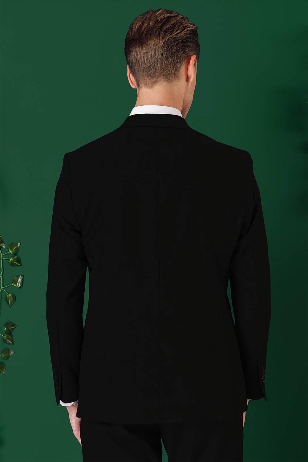 Comfort Fit Torba Cep Esnek Pamuk Casual Siyah Ceket C 664