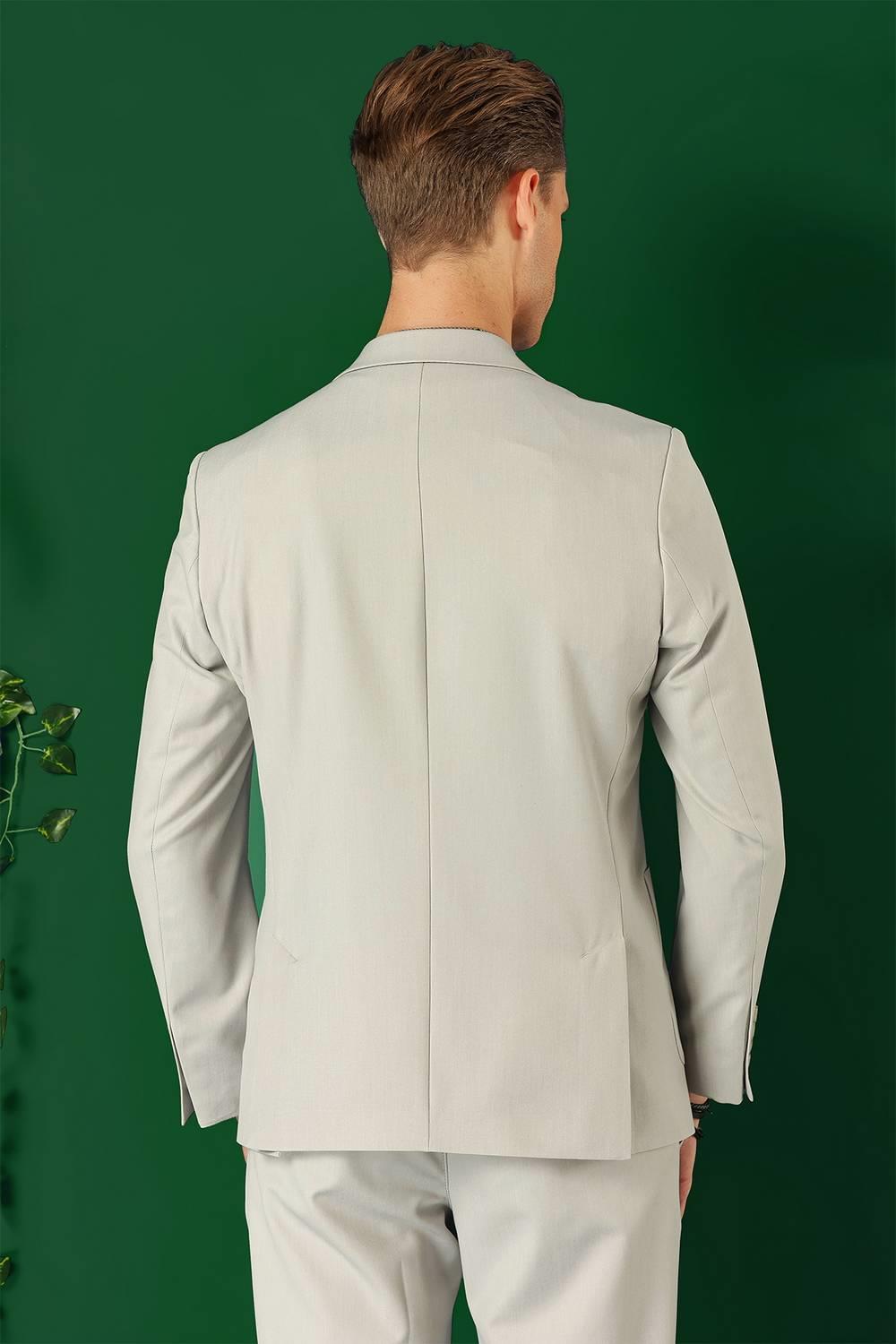 Comfort Fit Torba Cep Esnek Pamuk Casual Taş Ceket C 664