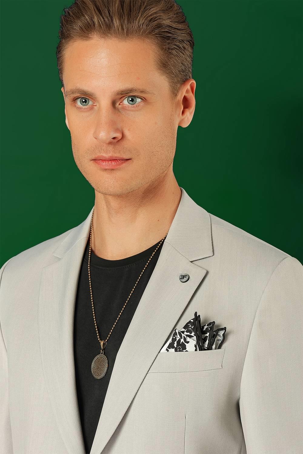 Comfort Fit Torba Cep Esnek Pamuk Casual Taş Ceket C 664