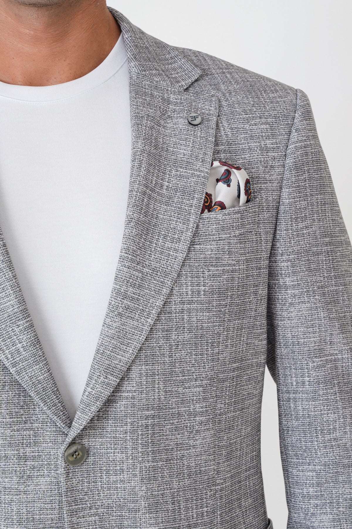 Comfort Fit Torba Cep Esnek Pamuklu Nefti Blazer Ceket C 740