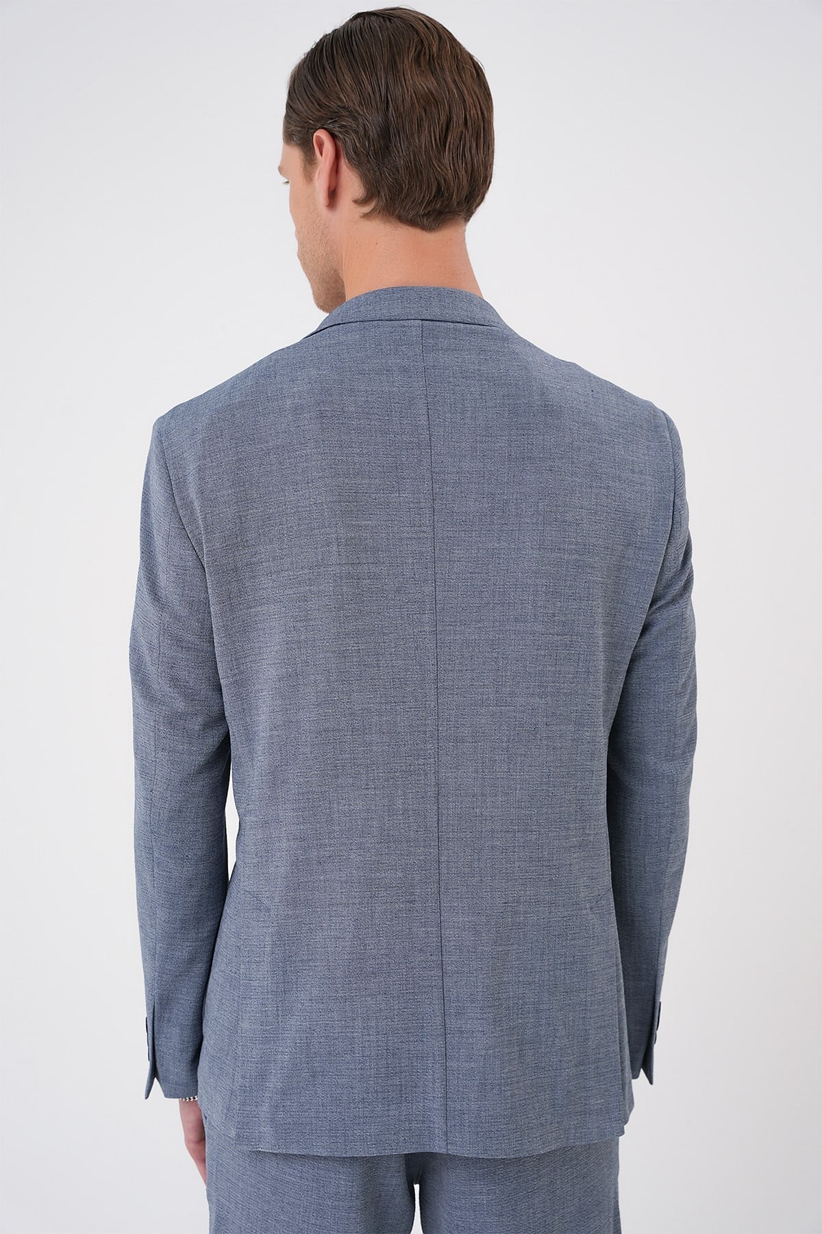 Comfort Fit Torba Cep Gofre Kumaş Koyu Gri Blazer Ceket C 679