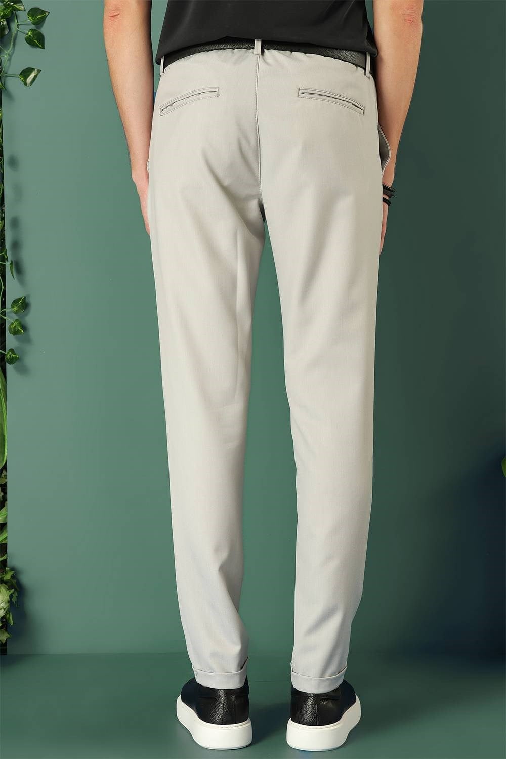 Comfort Fit Yan Cep Beli Lastikli Esnek Pamuk Taş Jogger Pantolon P 1143