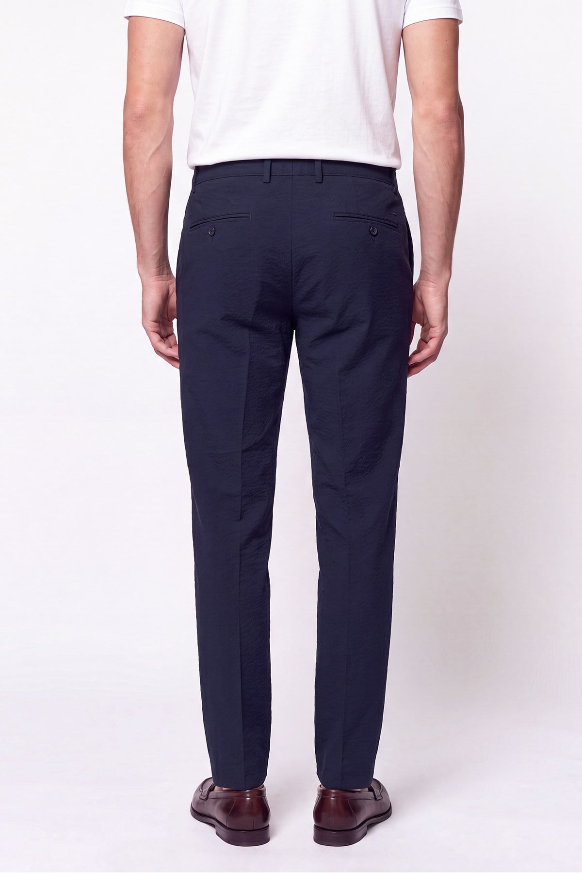 Comfort Fit Yan Cep Esnek Pamuklu Lacivert Jogger Pantolon P 1190