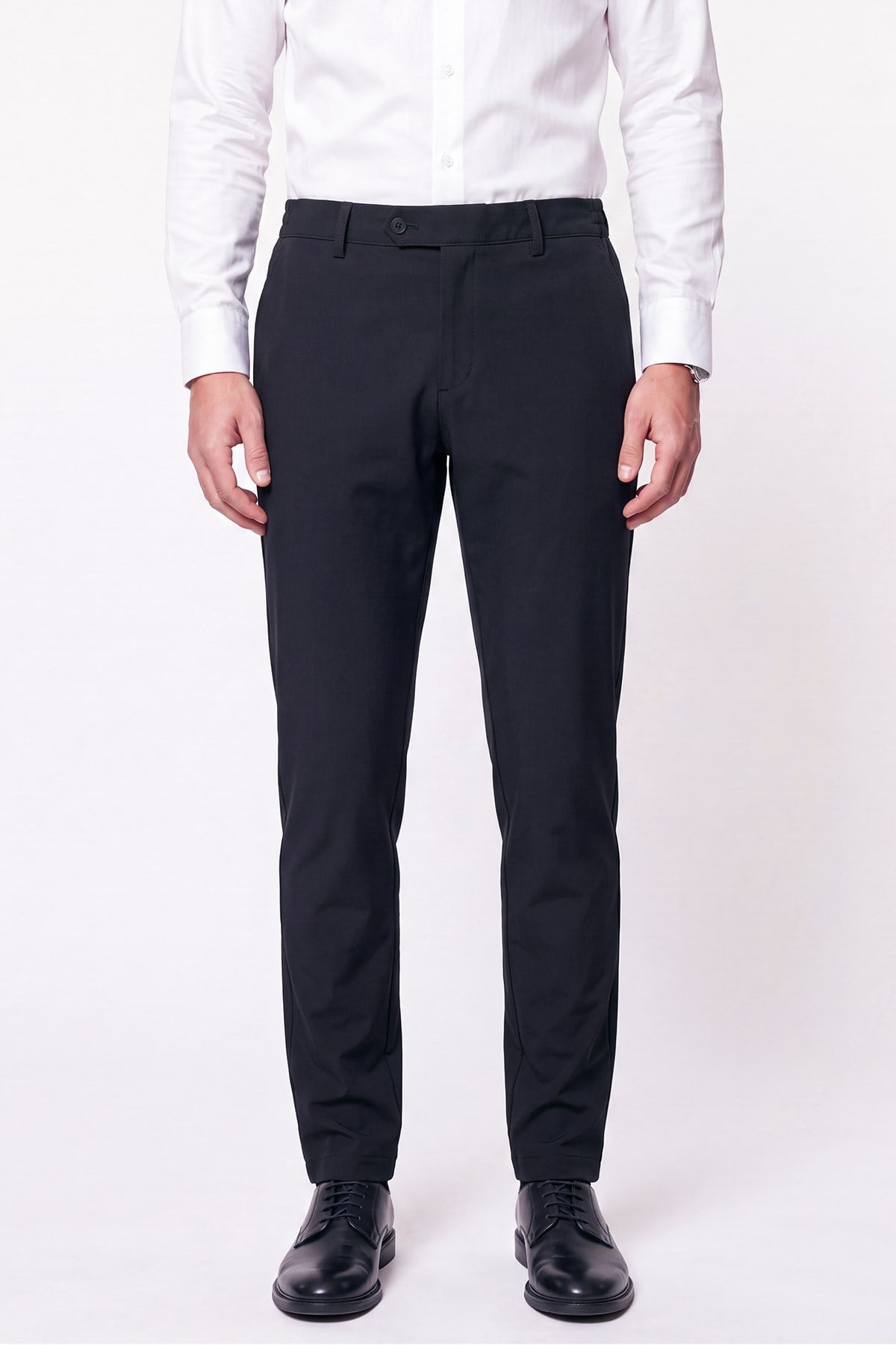 Comfort Fit Yan Cepli Beli Lastikli Esnek Pamuk Siyah Jogger Pantolon P 1223