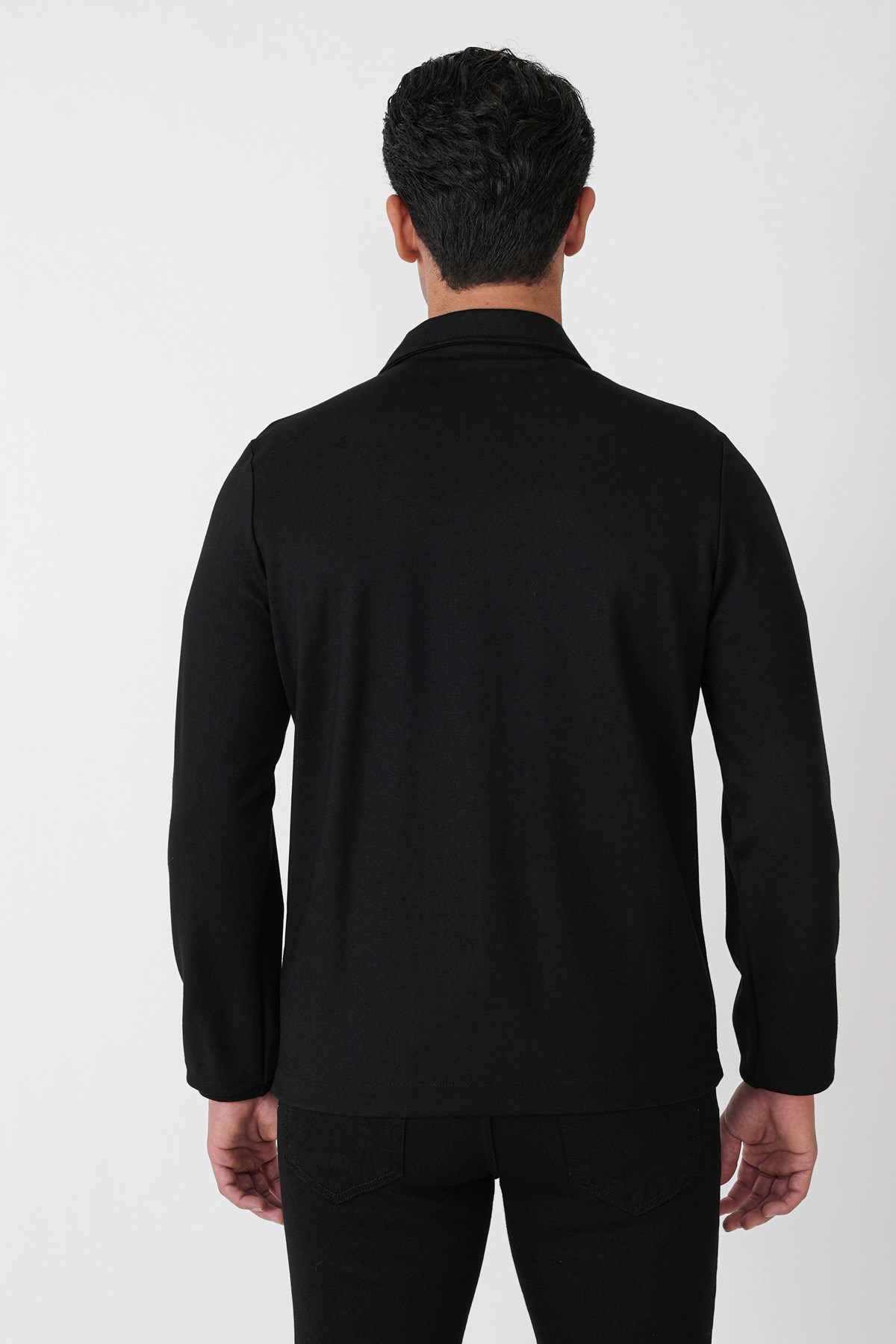 Comfort Fit Yan Cepli Fermuarlı Siyah Mont MT 185