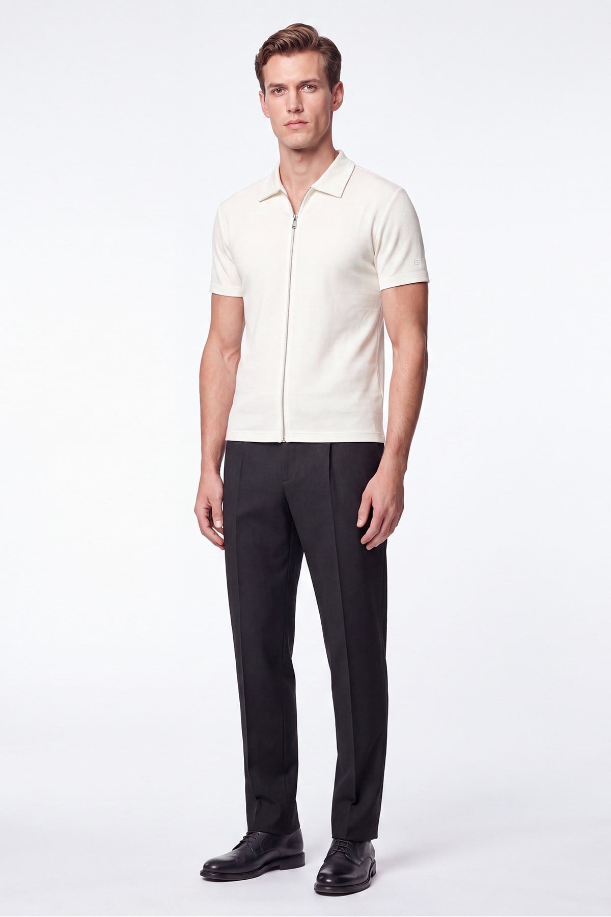 Comfort Polo Yaka Düz  EKRU  TS 930  T-SHIRT