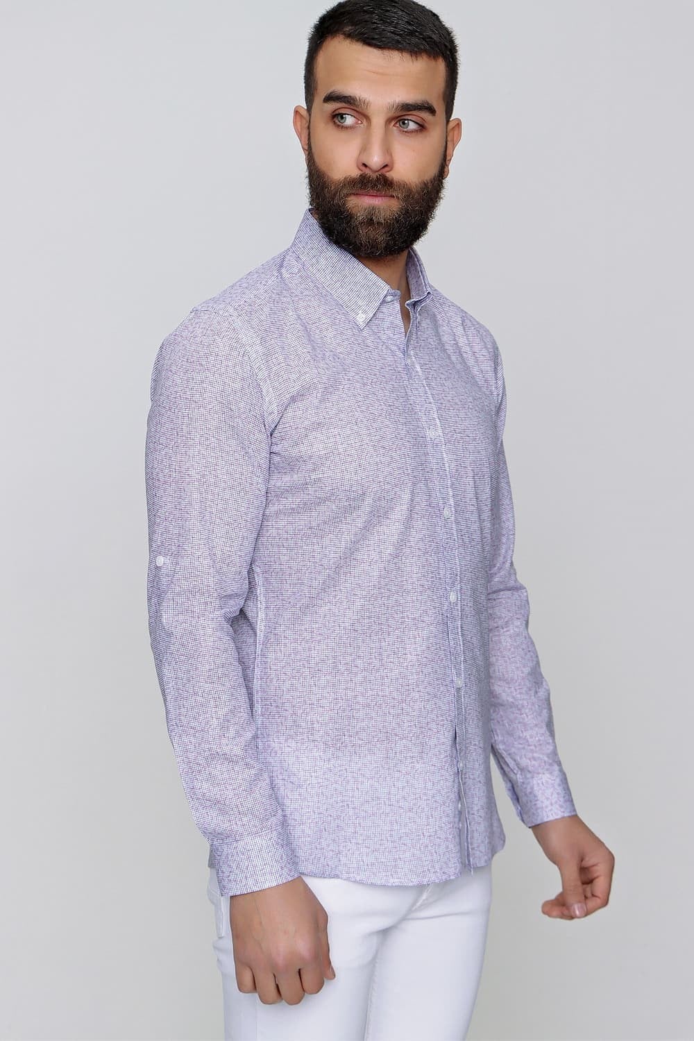 G 1472 Slim Fit Beyaz Spor Gömlek