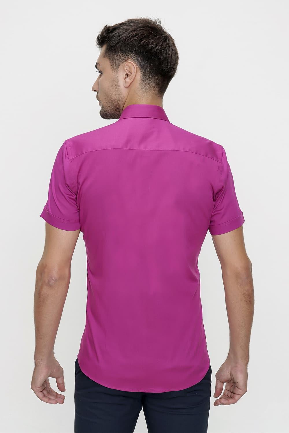 G 1474 Slim Fit Fuşya Spor Gömlek