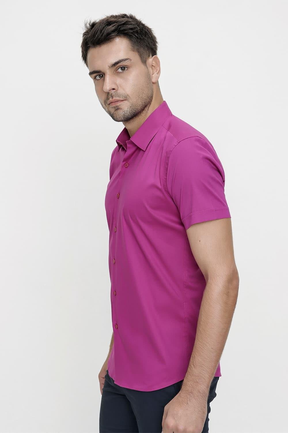 G 1474 Slim Fit Fuşya Spor Gömlek