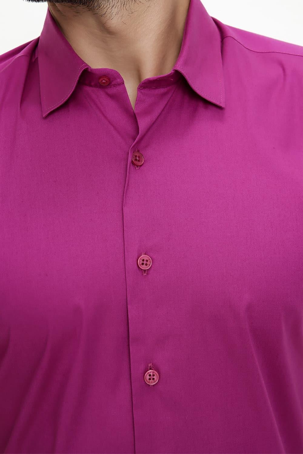 G 1474 Slim Fit Fuşya Spor Gömlek