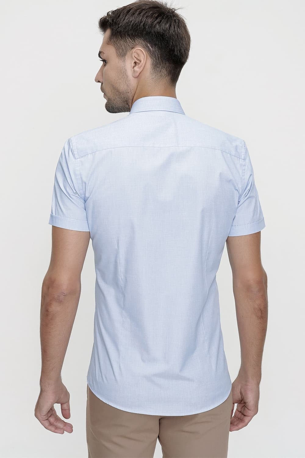 G 1474 Slim Fit Mavi Spor Gömlek