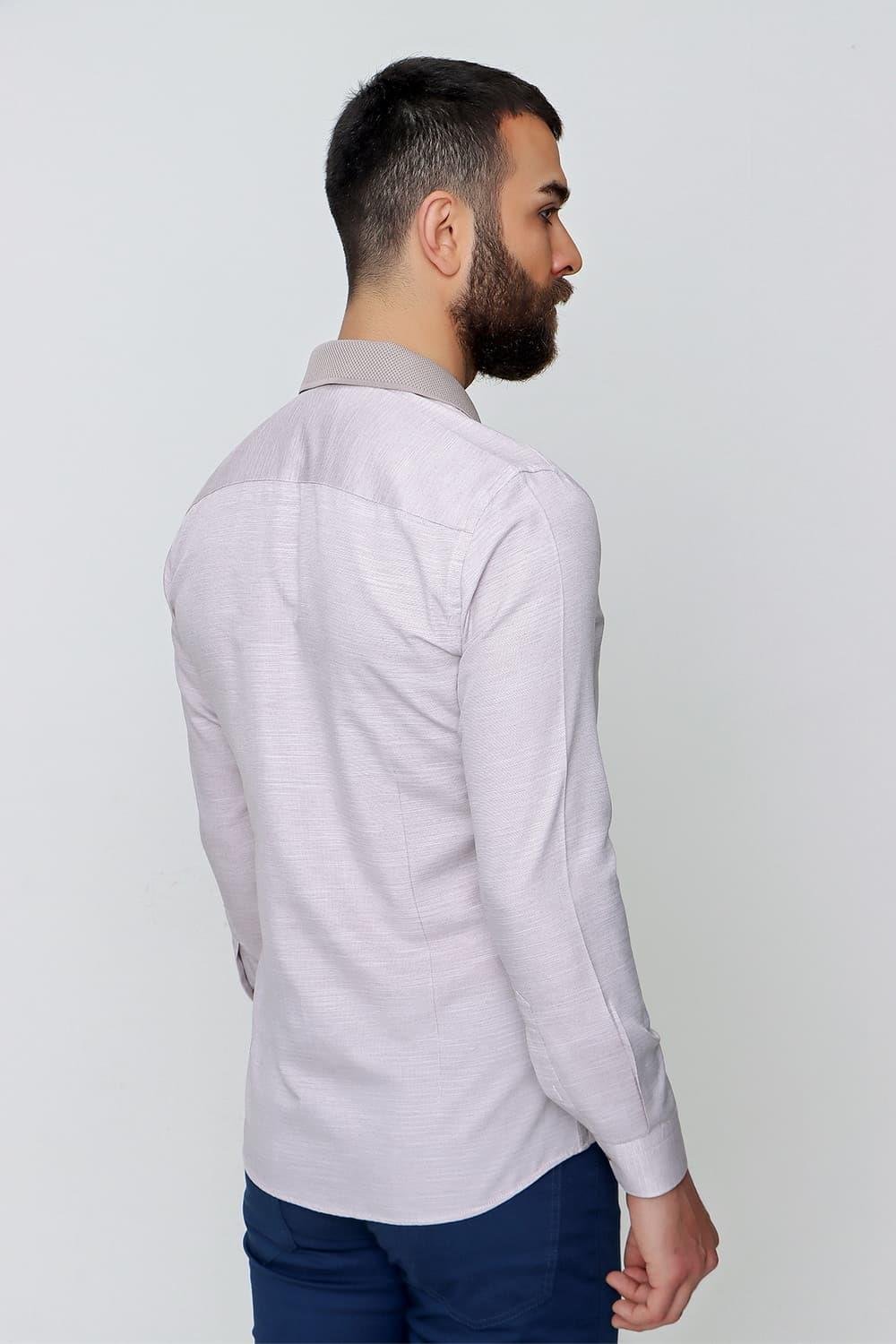 G 1491 Slim Fit Bej Spor Gömlek