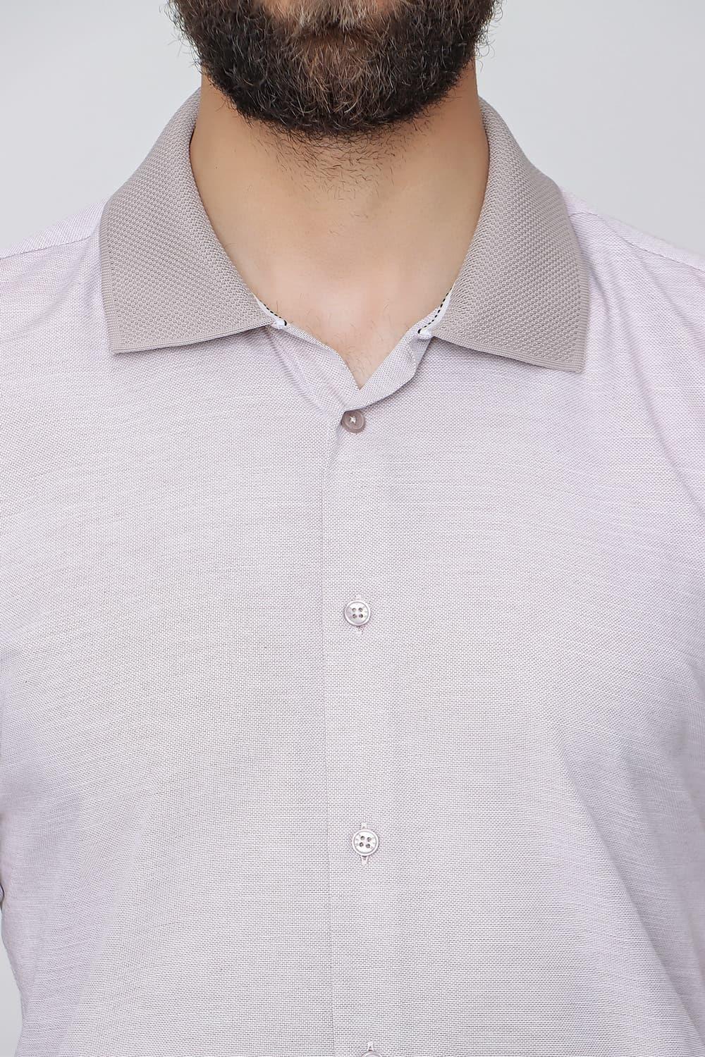 G 1491 Slim Fit Bej Spor Gömlek