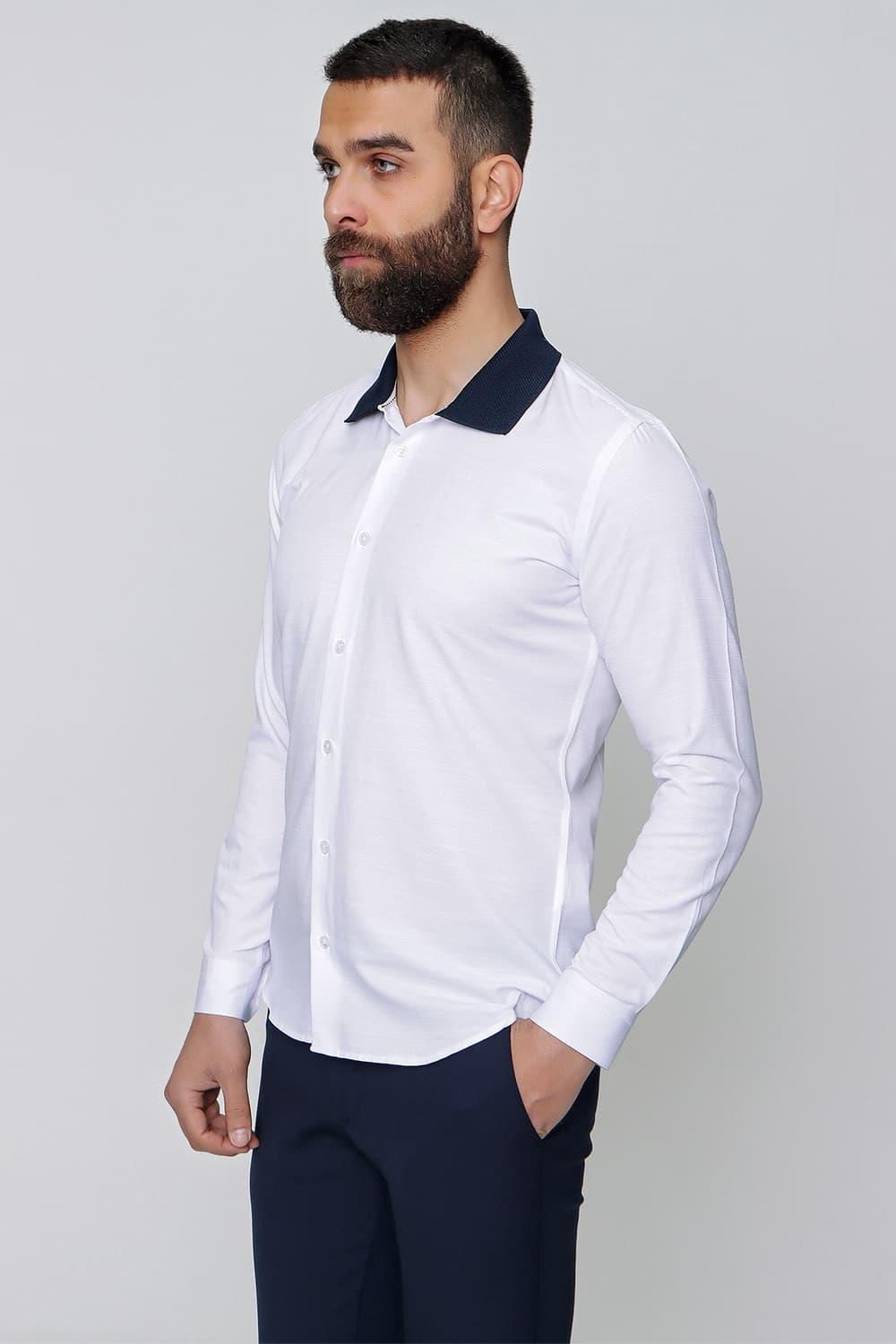 G 1491 Slim Fit Beyaz Spor Gömlek