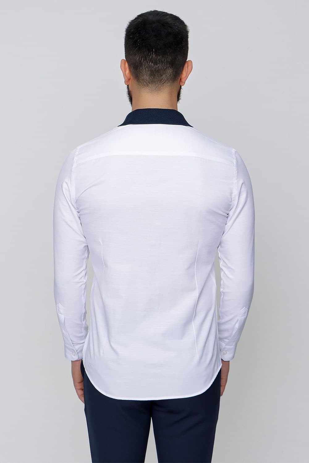 G 1491 Slim Fit Beyaz Spor Gömlek