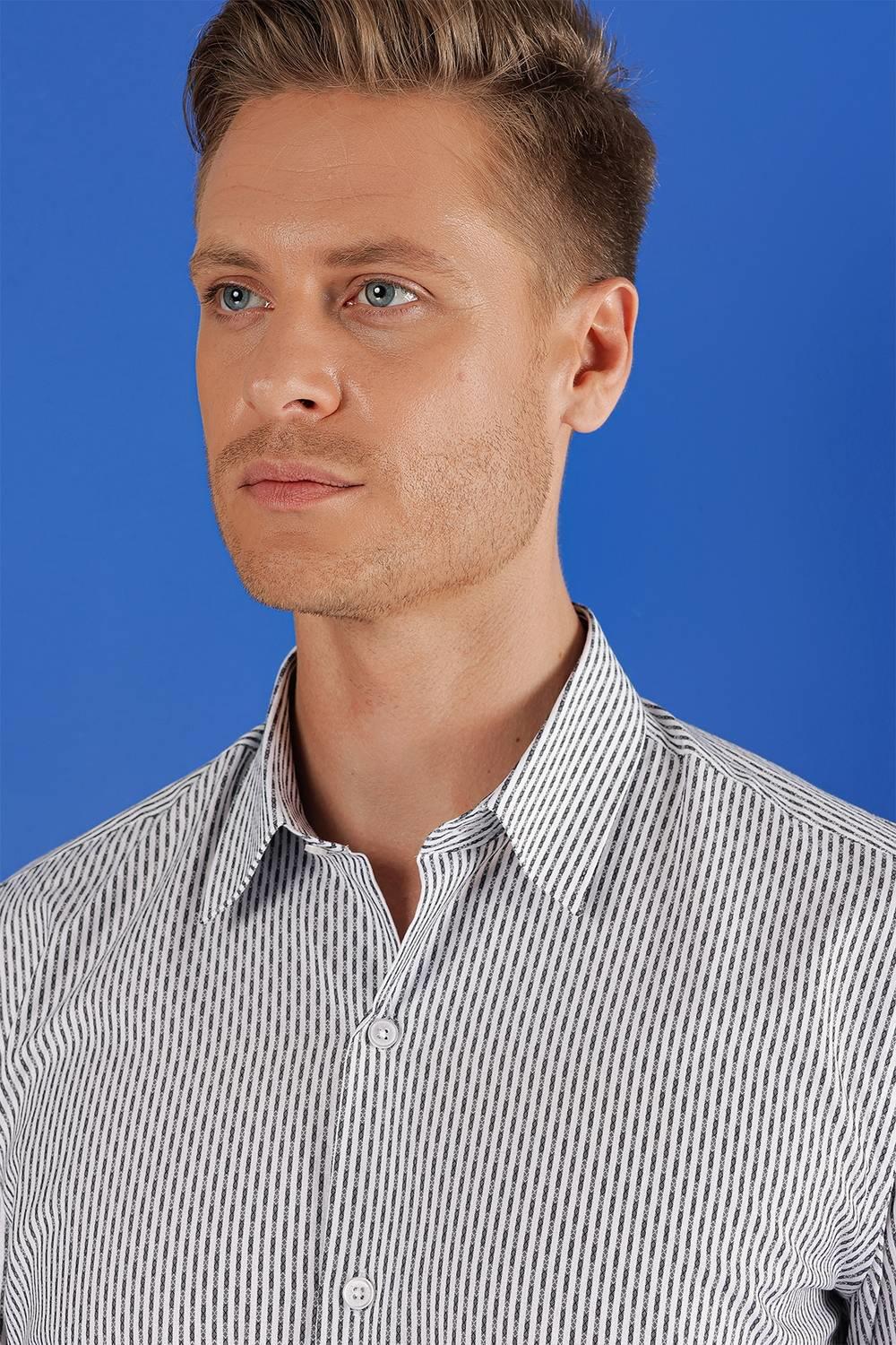 G 1519 Slim Fit Beyaz Spor Gömlek