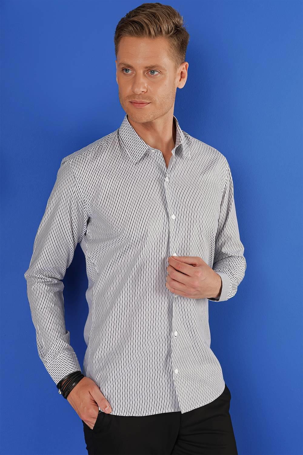 G 1519 Slim Fit Beyaz Spor Gömlek