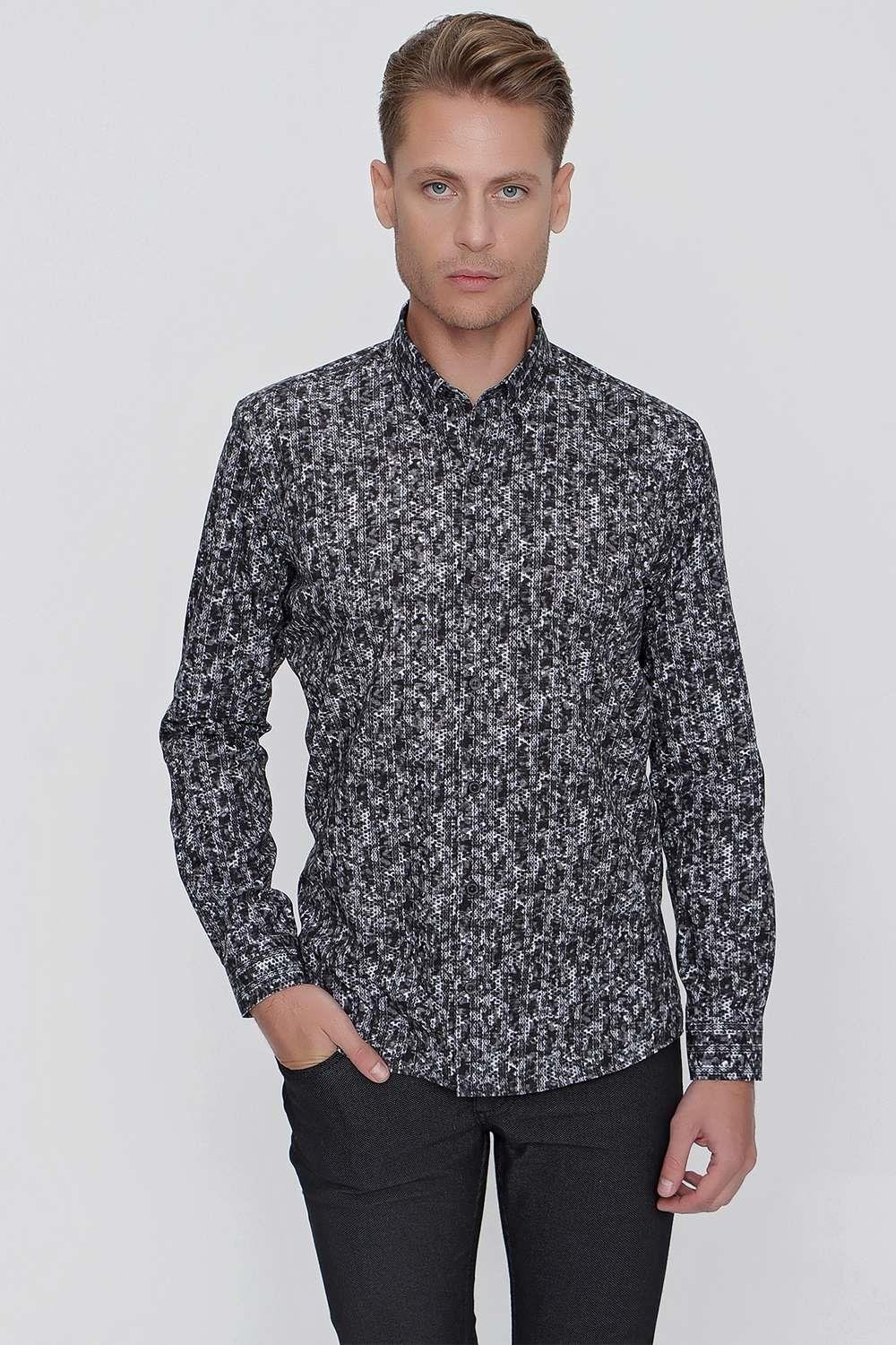 G 1521 Slim Fit Siyah Spor Gömlek