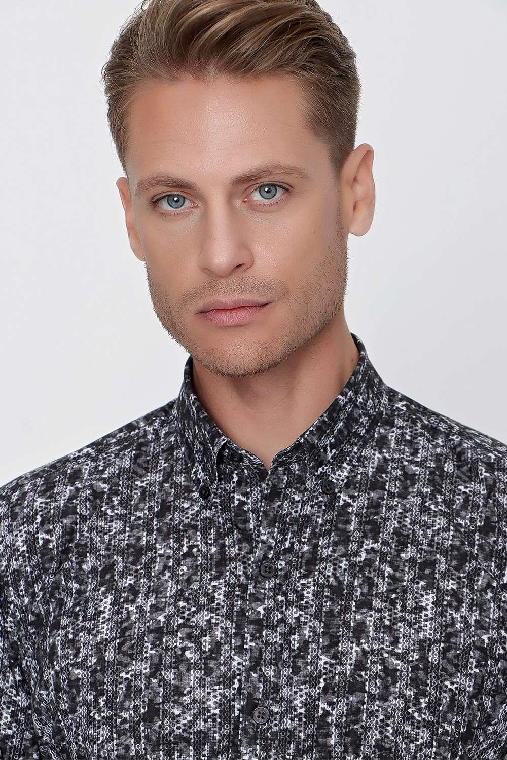 G 1521 Slim Fit Siyah Spor Gömlek