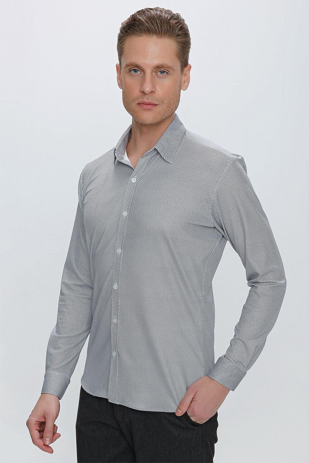 G 1526 Slim Fit Beyaz Spor Gömlek