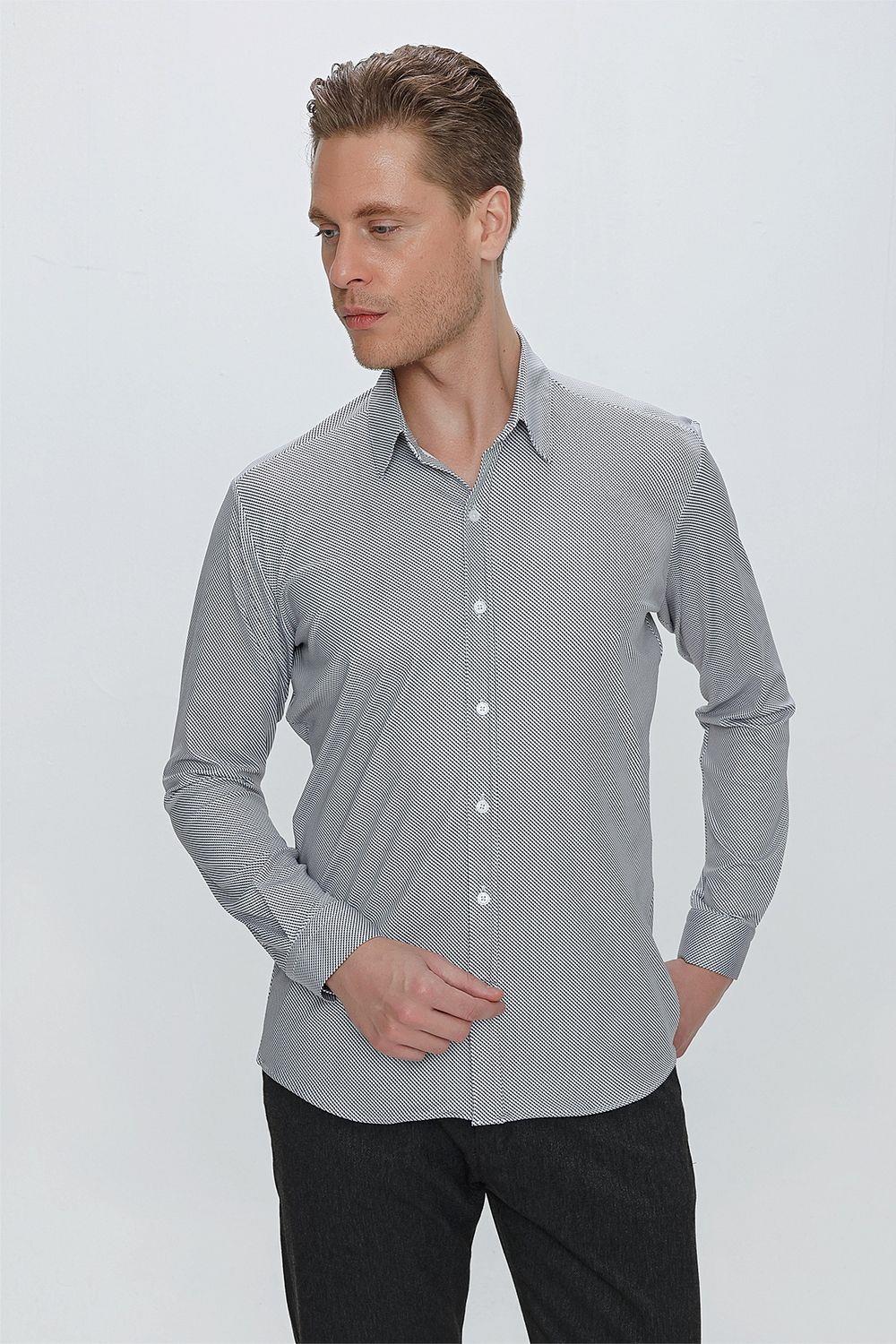 G 1526 Slim Fit Beyaz Spor Gömlek