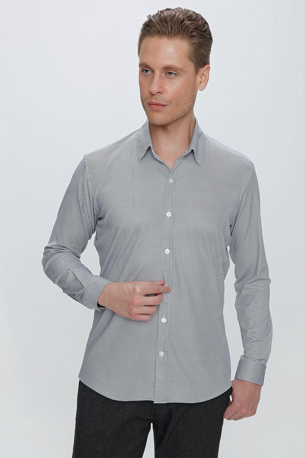 G 1526 Slim Fit Beyaz Spor Gömlek