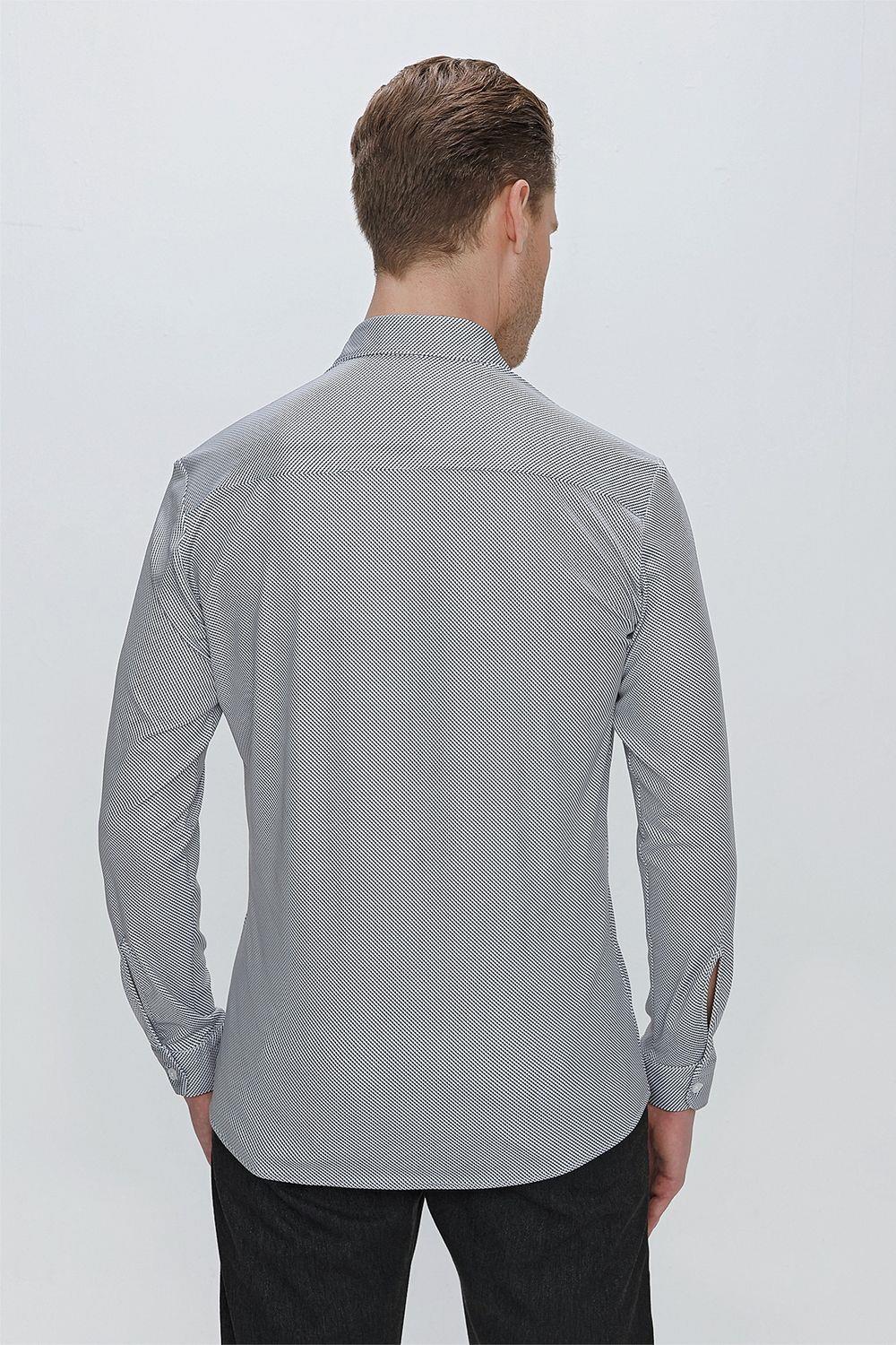 G 1526 Slim Fit Beyaz Spor Gömlek