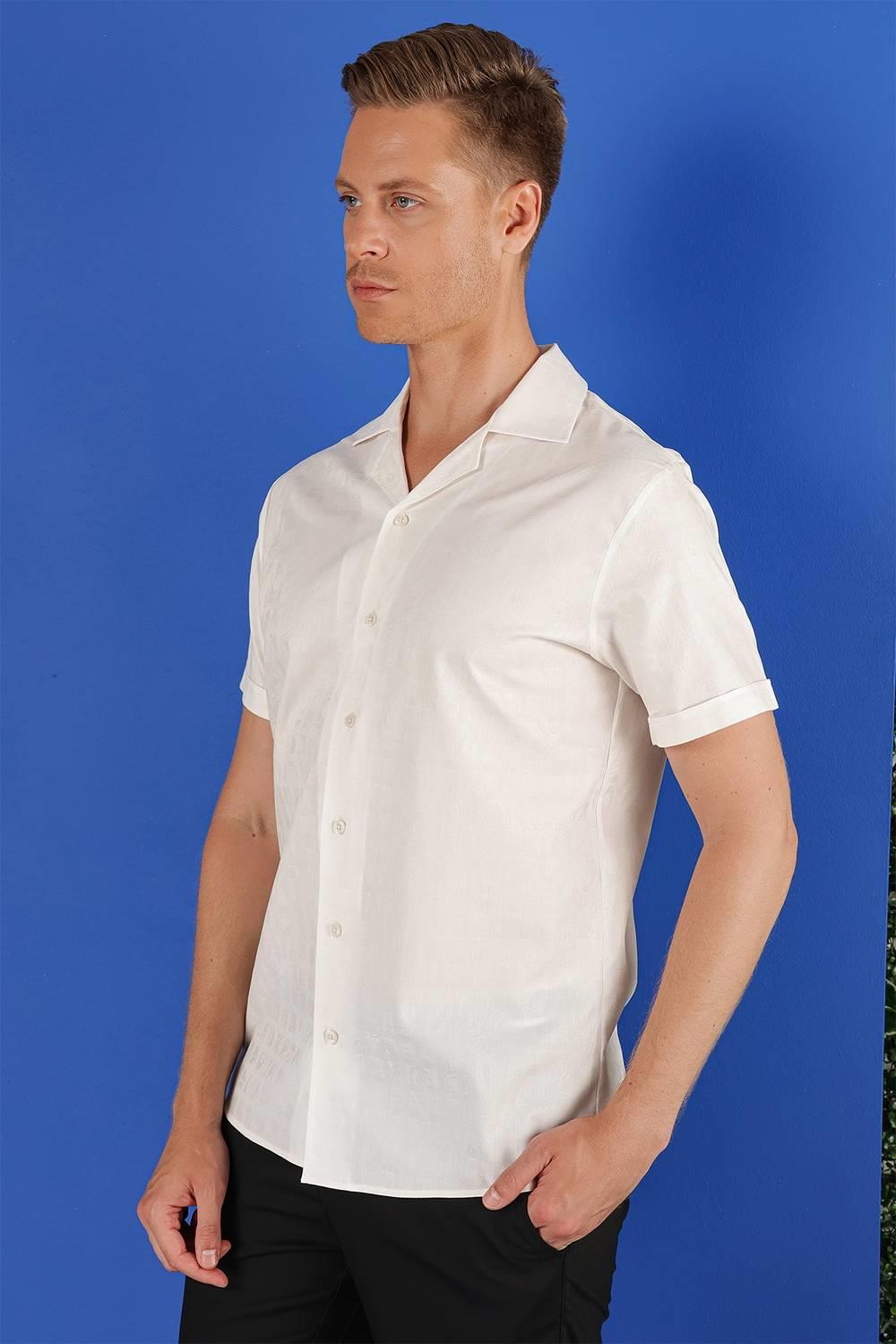 G 1533 Slim Fit Beyaz Klasik Gömlek